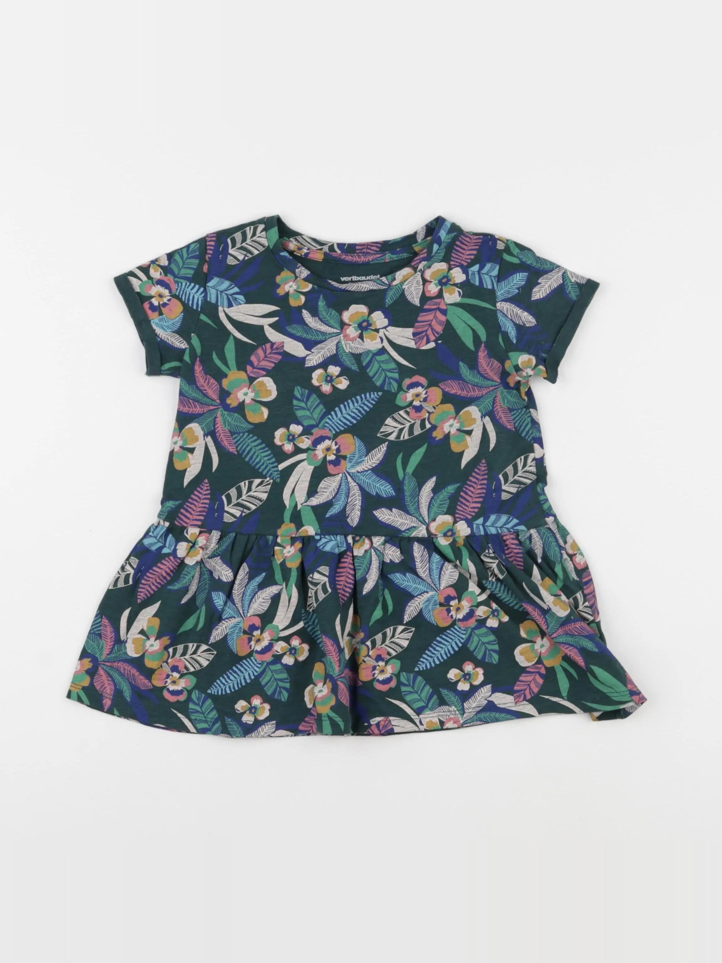 Vertbaudet - robe vert - 2 ans