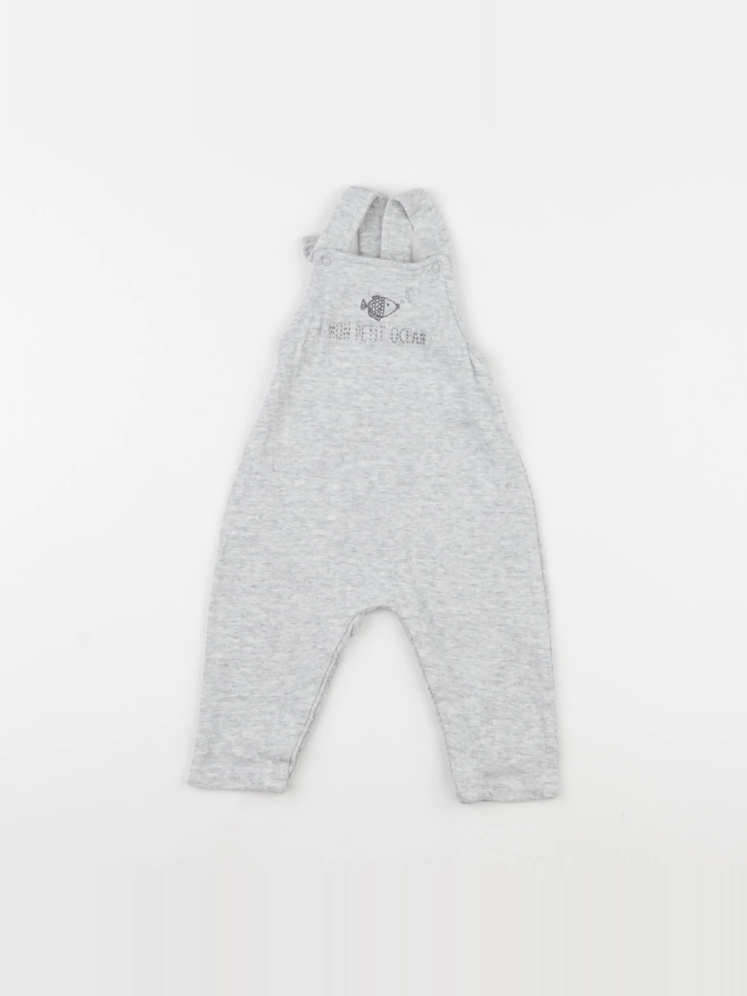 Vertbaudet - salopette gris - 6 mois