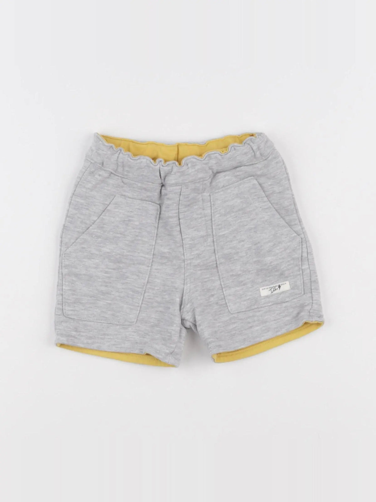 IKKS - short réversible gris, jaune - 18 mois