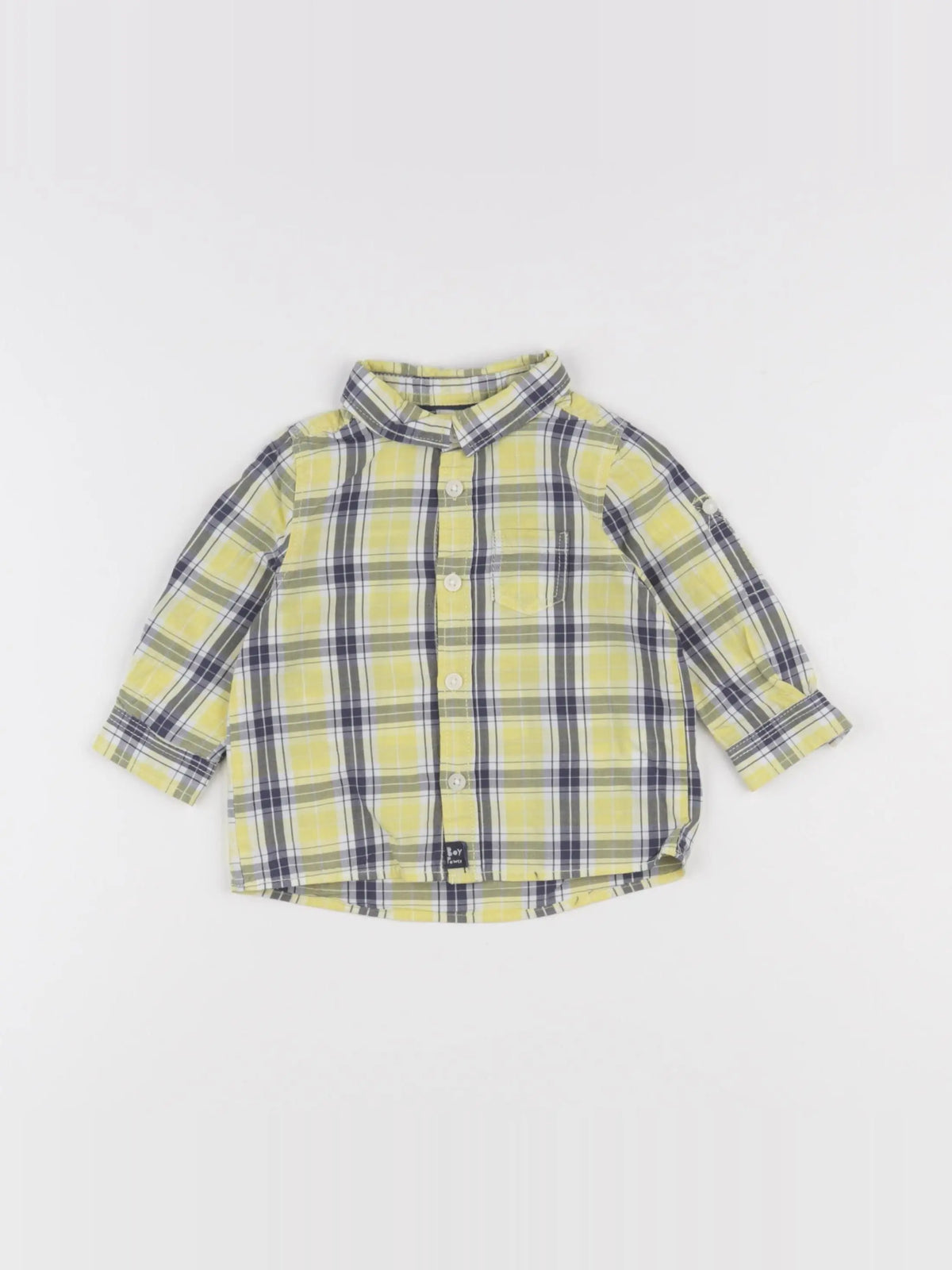 Tape à l'oeil - chemise jaune, bleu - 6 mois