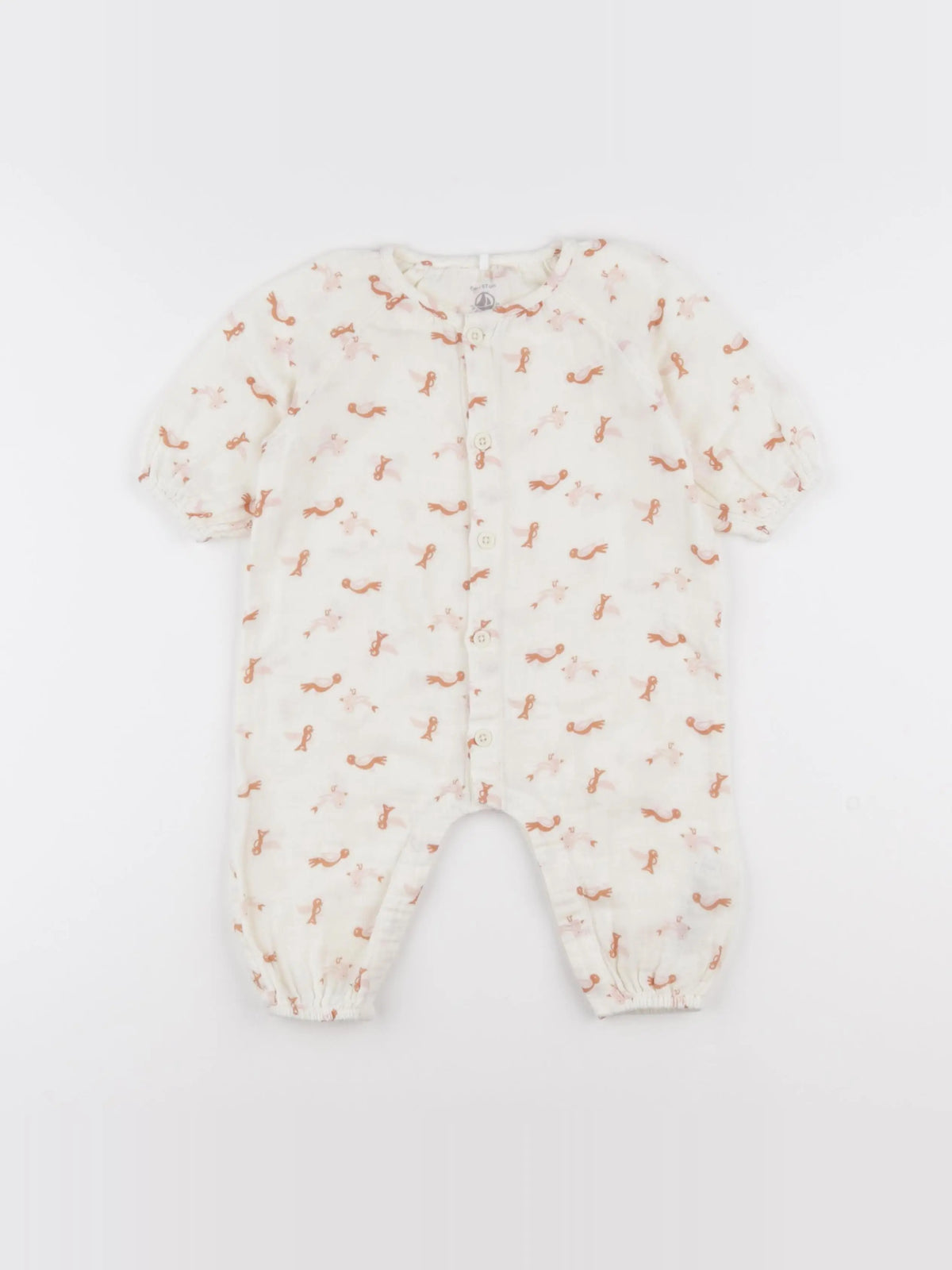 Petit Bateau - combinaison beige - 6 mois
