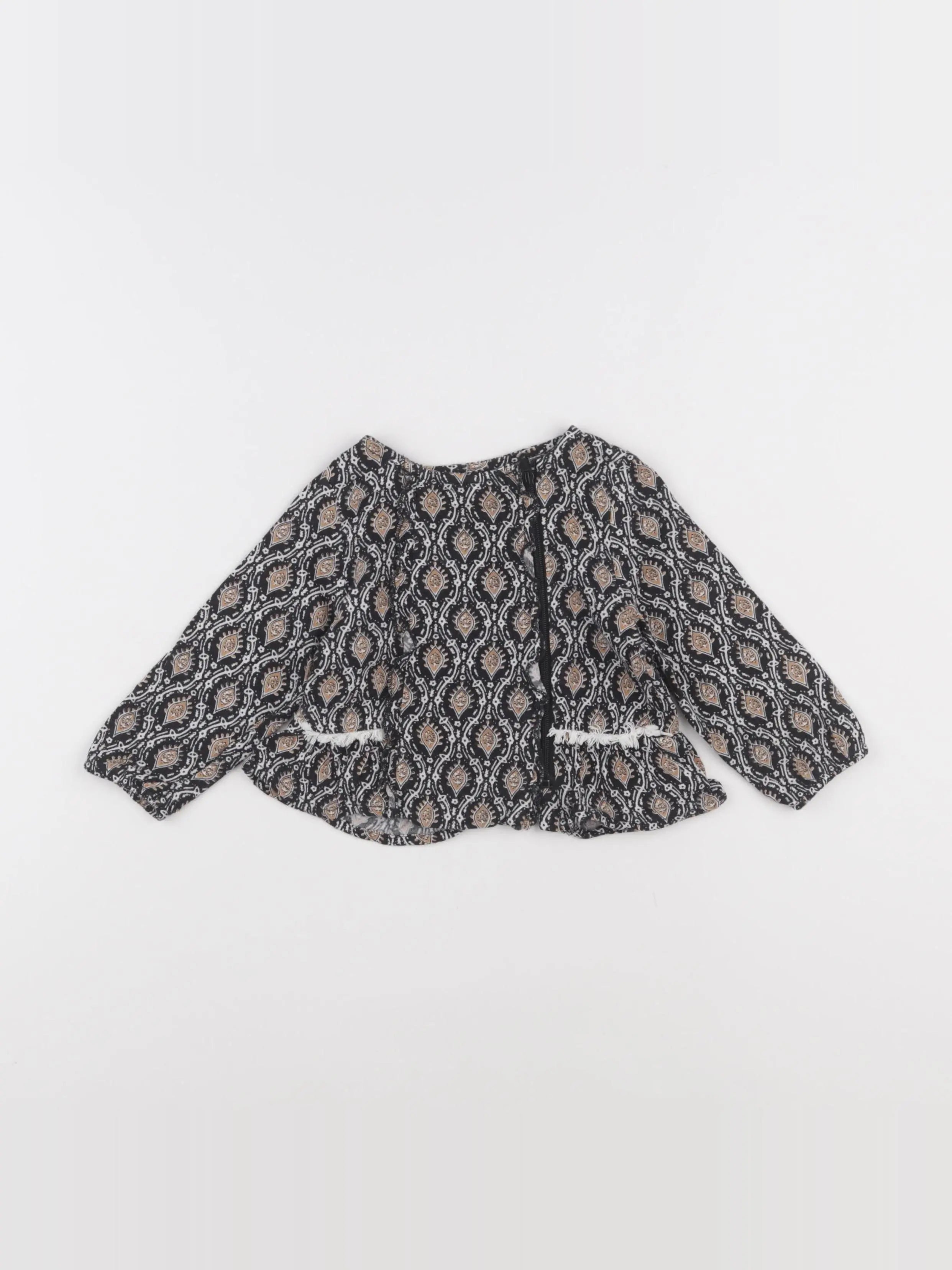 IKKS - blouse marron, noir - 12 mois