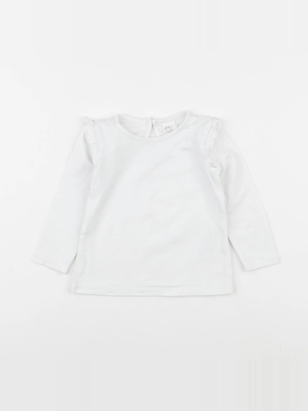 H&M - tee-shirt bleu, blanc - 9/12 mois