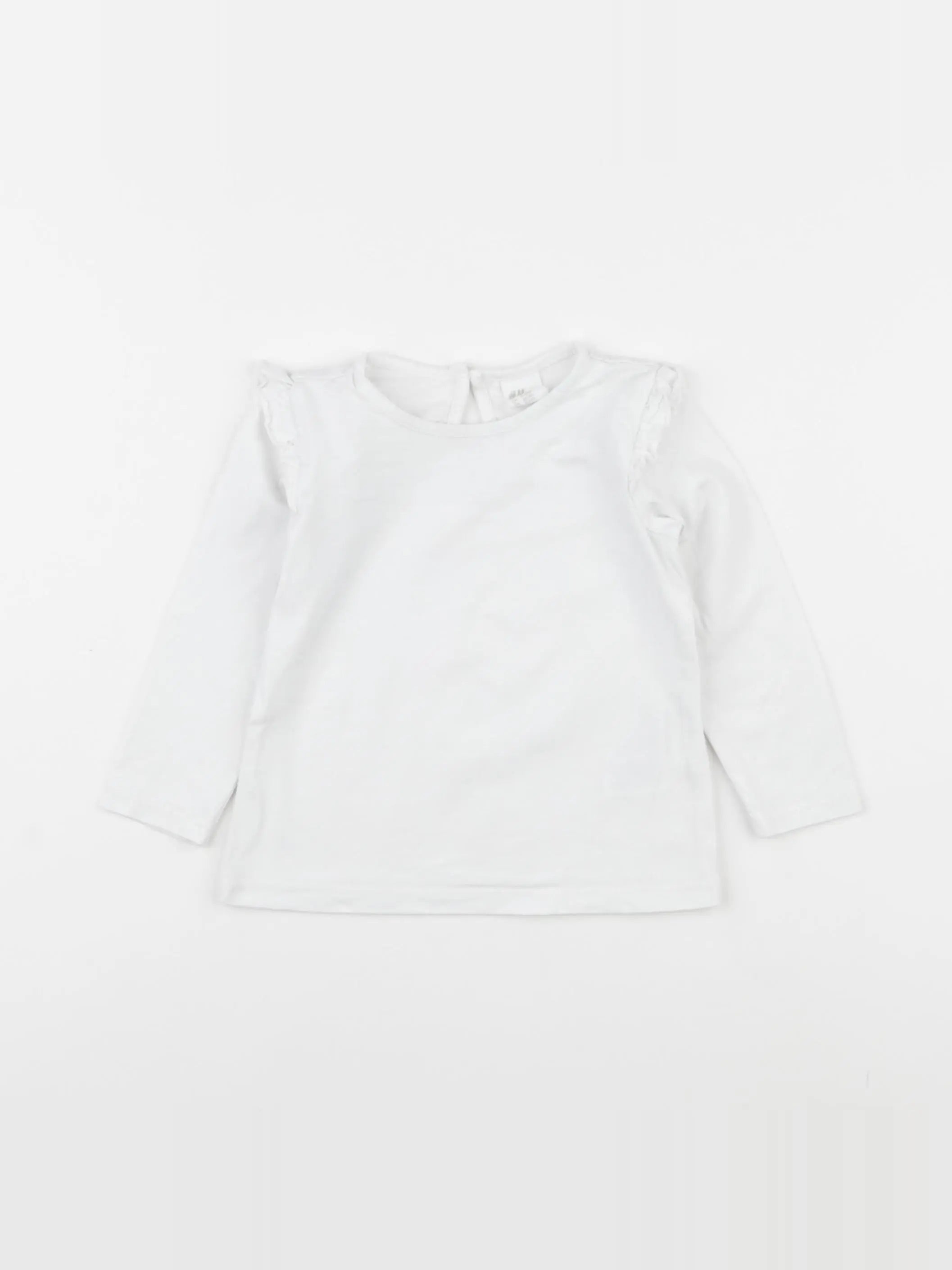 H&M - tee-shirt bleu, blanc - 9/12 mois