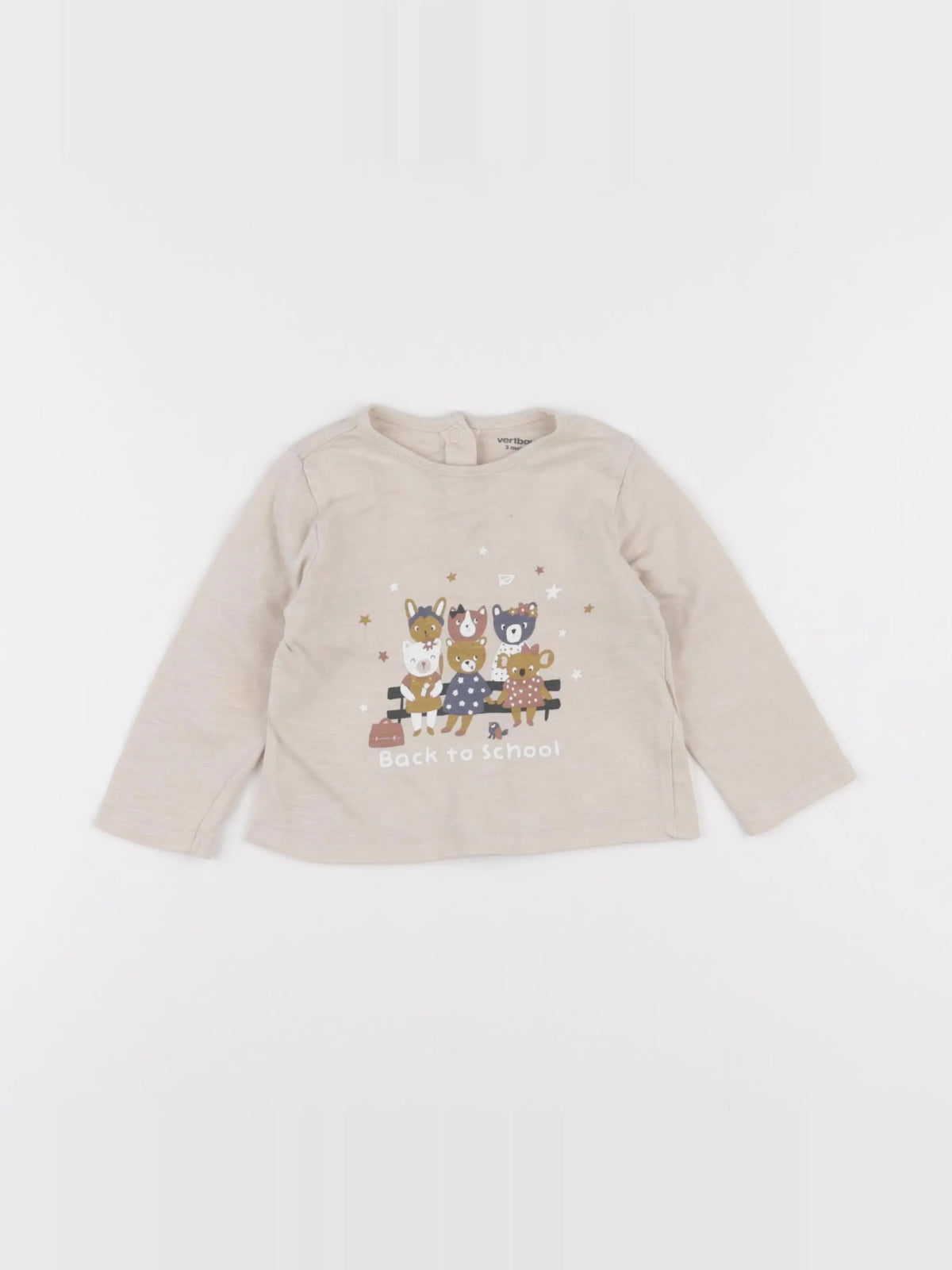 Vertbaudet - tee-shirt beige - 3 mois
