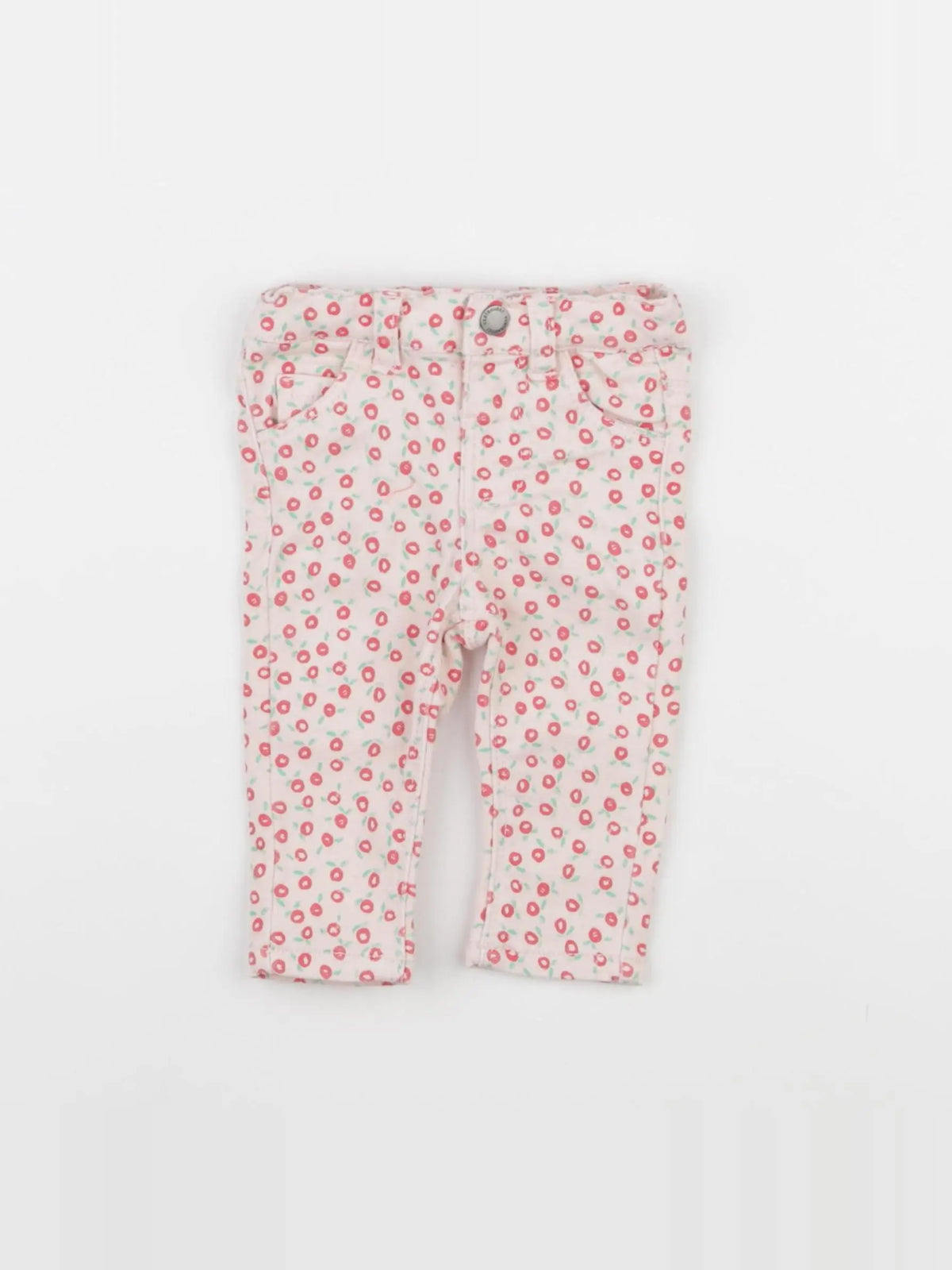 Vertbaudet - pantalon rose, rouge - 3 mois