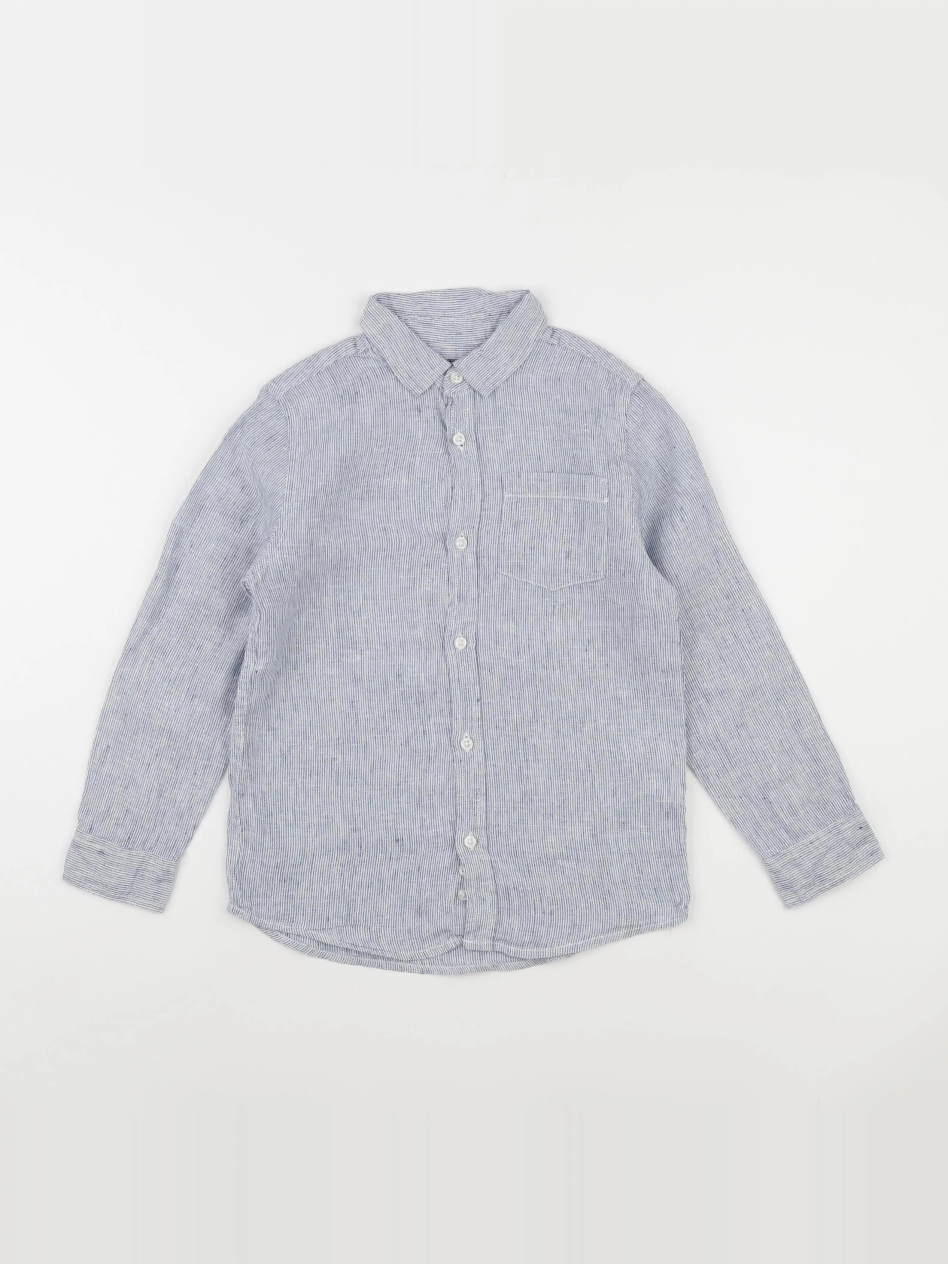Monoprix - chemise blanc, bleu - 8 ans
