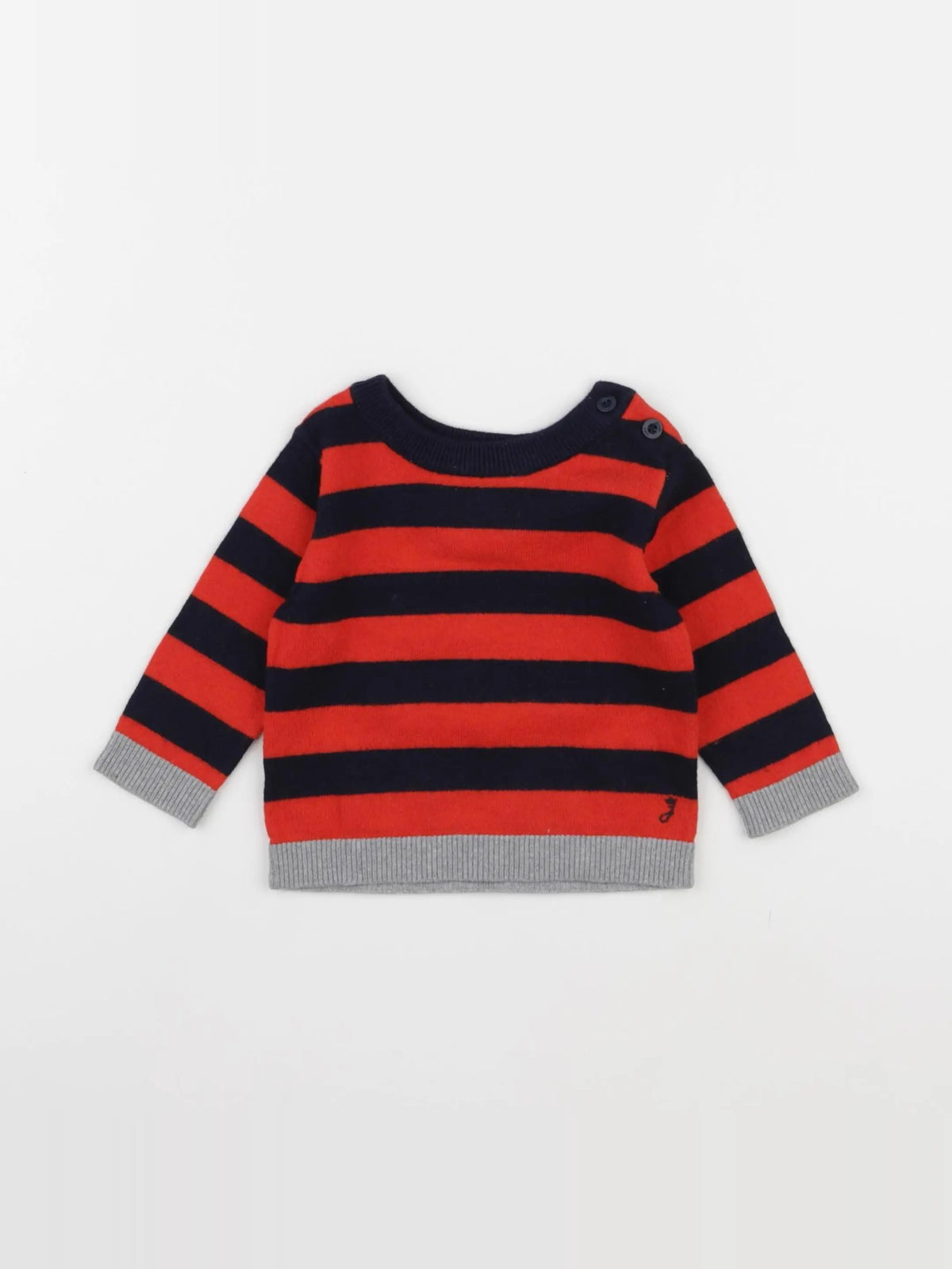 Jacadi - pull bleu, rouge - 6 mois