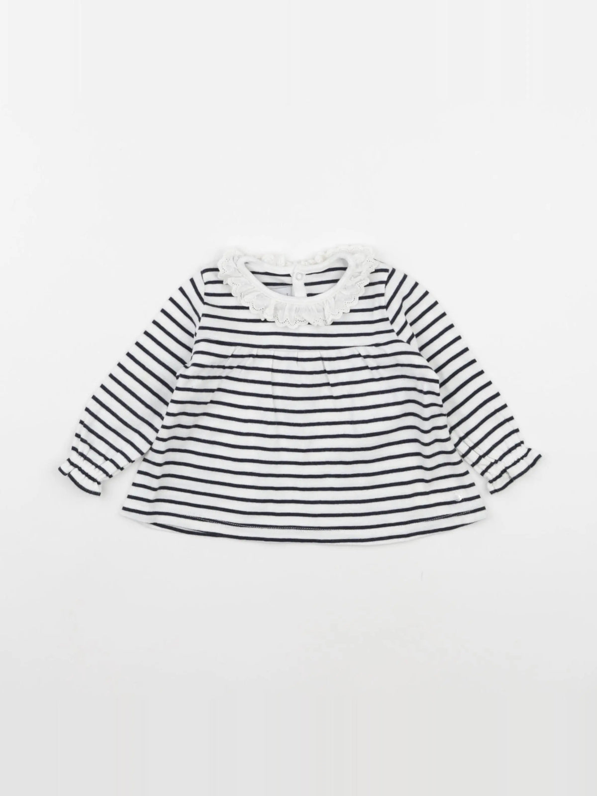 Petit Bateau - tee-shirt bleu, blanc - 6 mois