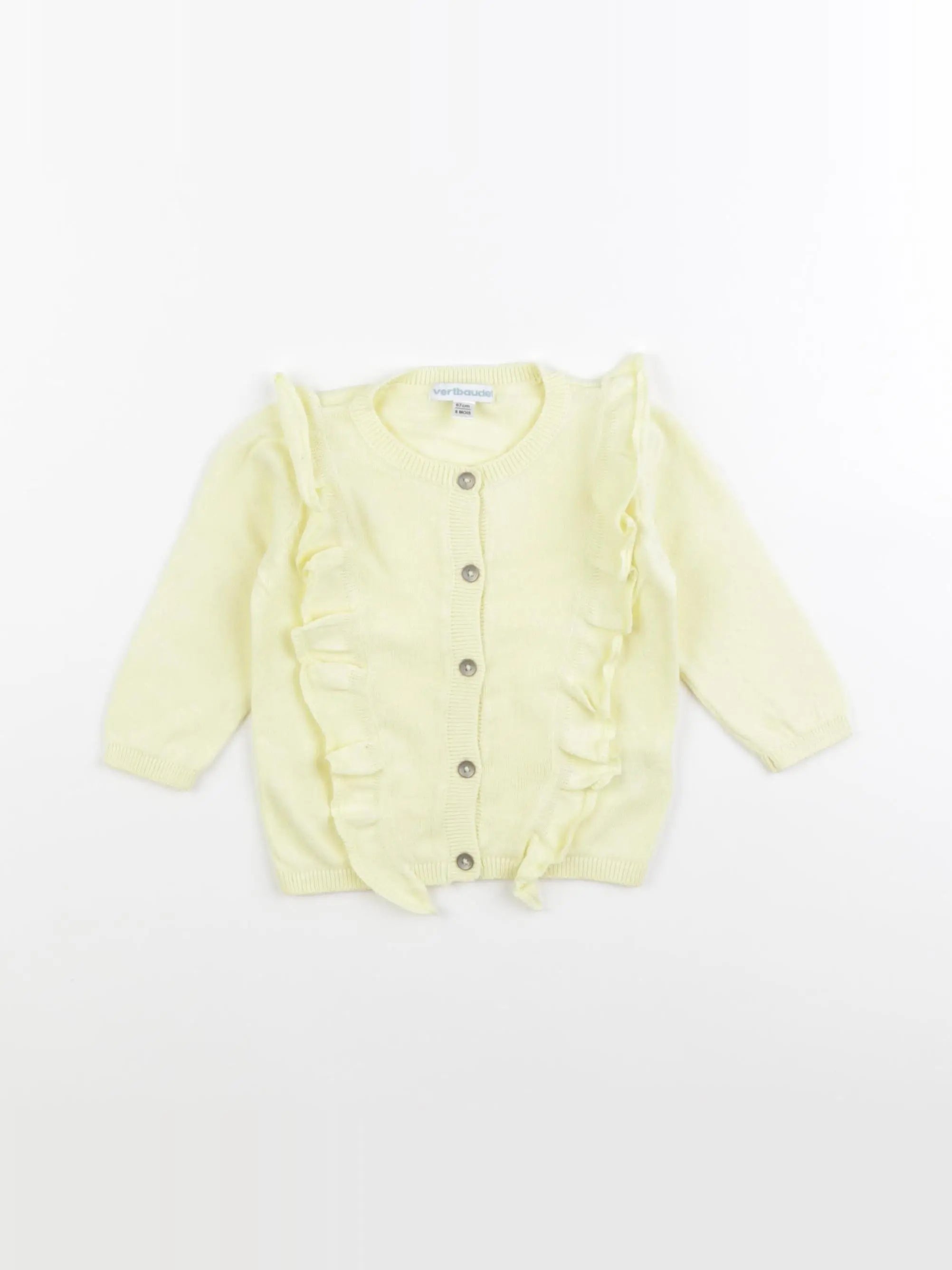 Vertbaudet - gilet jaune - 6 mois