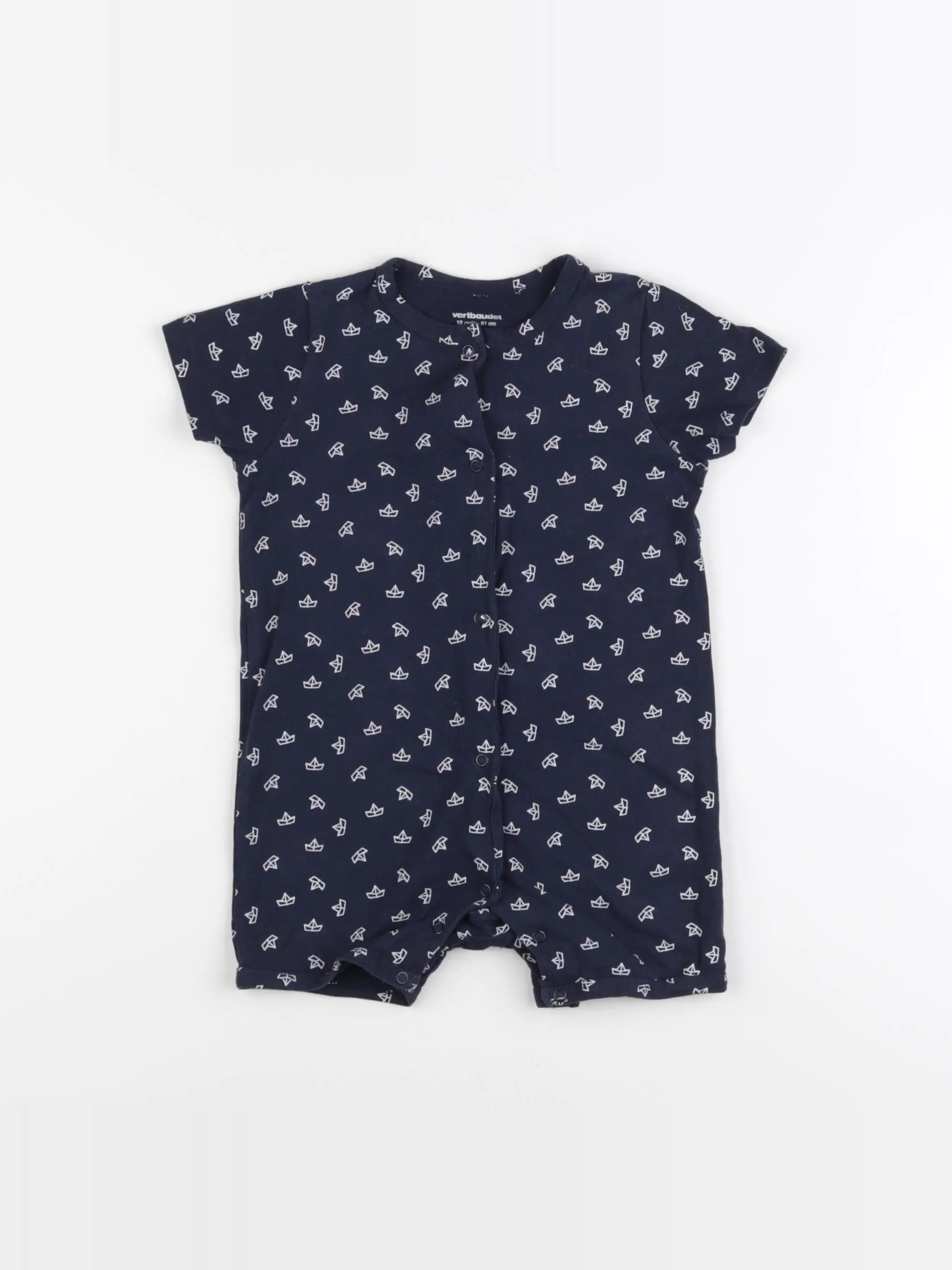 Vertbaudet - pyjama coton bleu - 18 mois