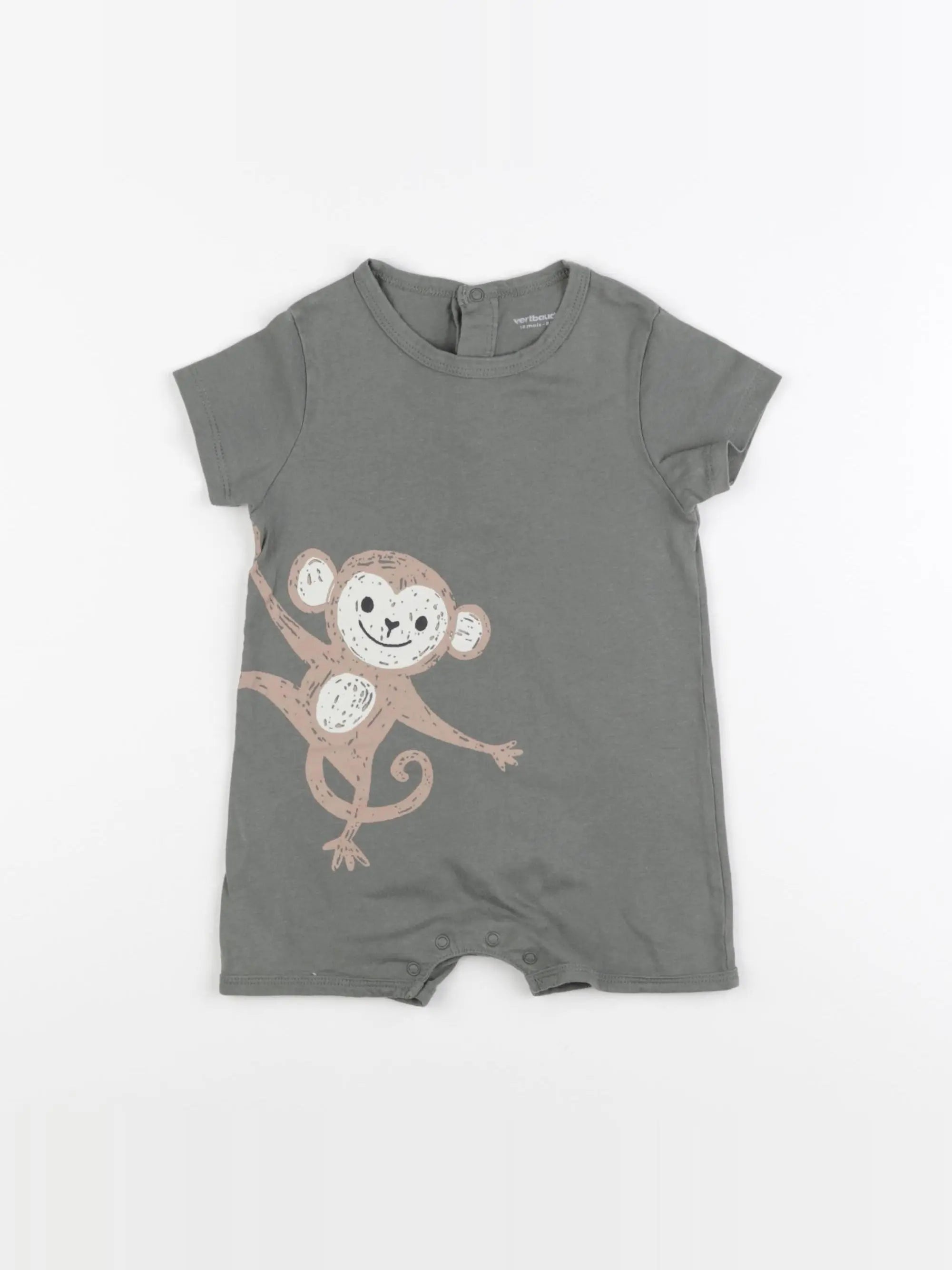 Vertbaudet - pyjama coton vert - 18 mois