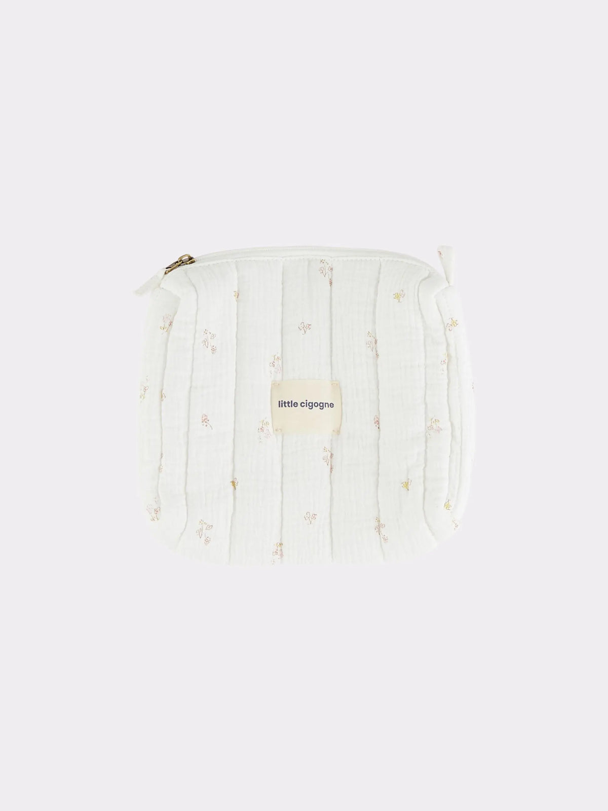 Little Cigogne - Trousse fleurie en gaze de coton