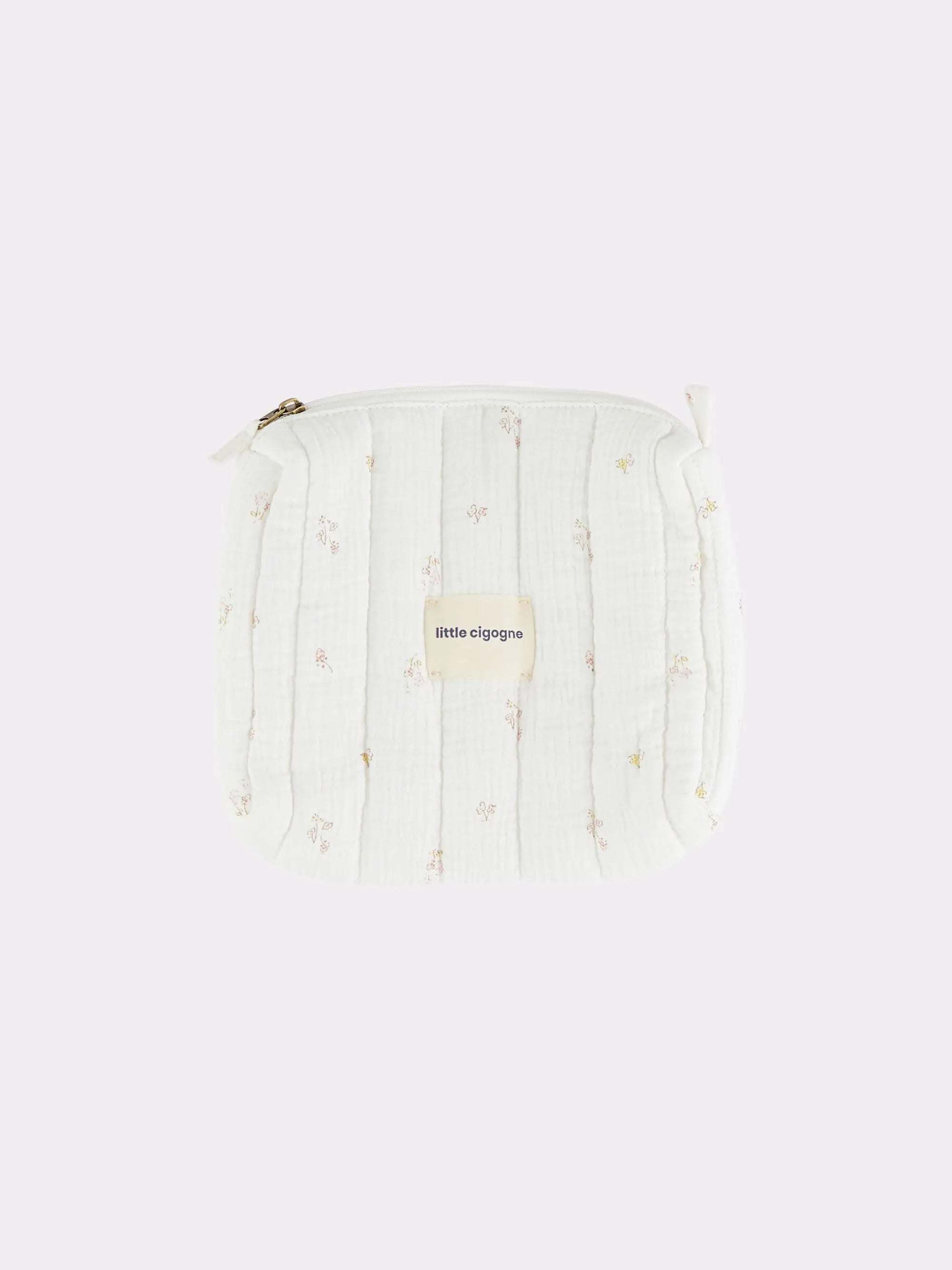 Little Cigogne - Trousse fleurie en gaze de coton