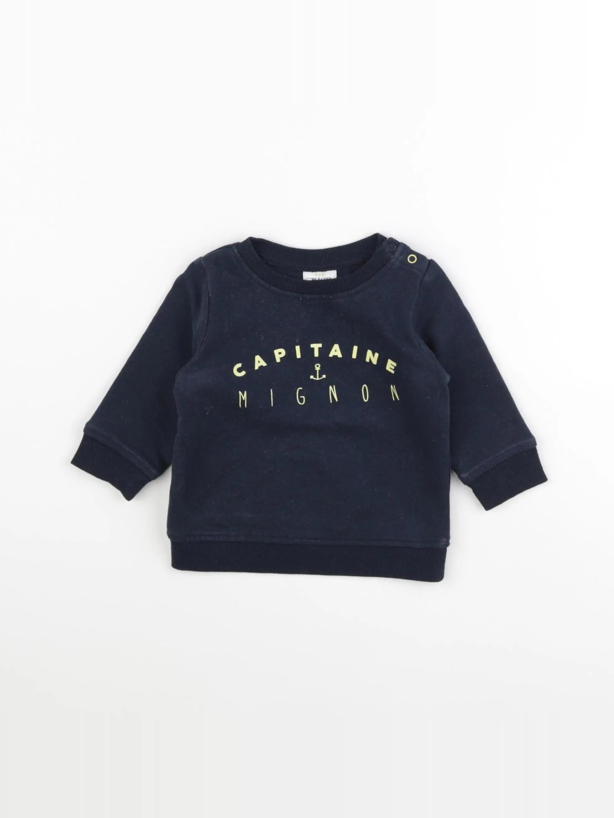 Tape à l'oeil - sweat bleu - 6 mois