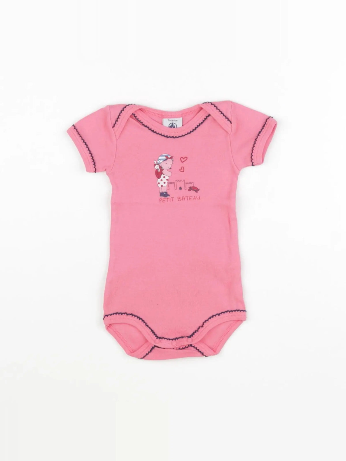 Petit Bateau - body rose - 3 mois
