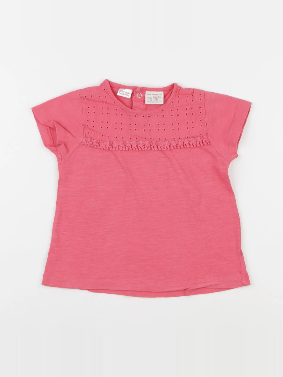Zara - tee-shirt rose - 18/24 mois