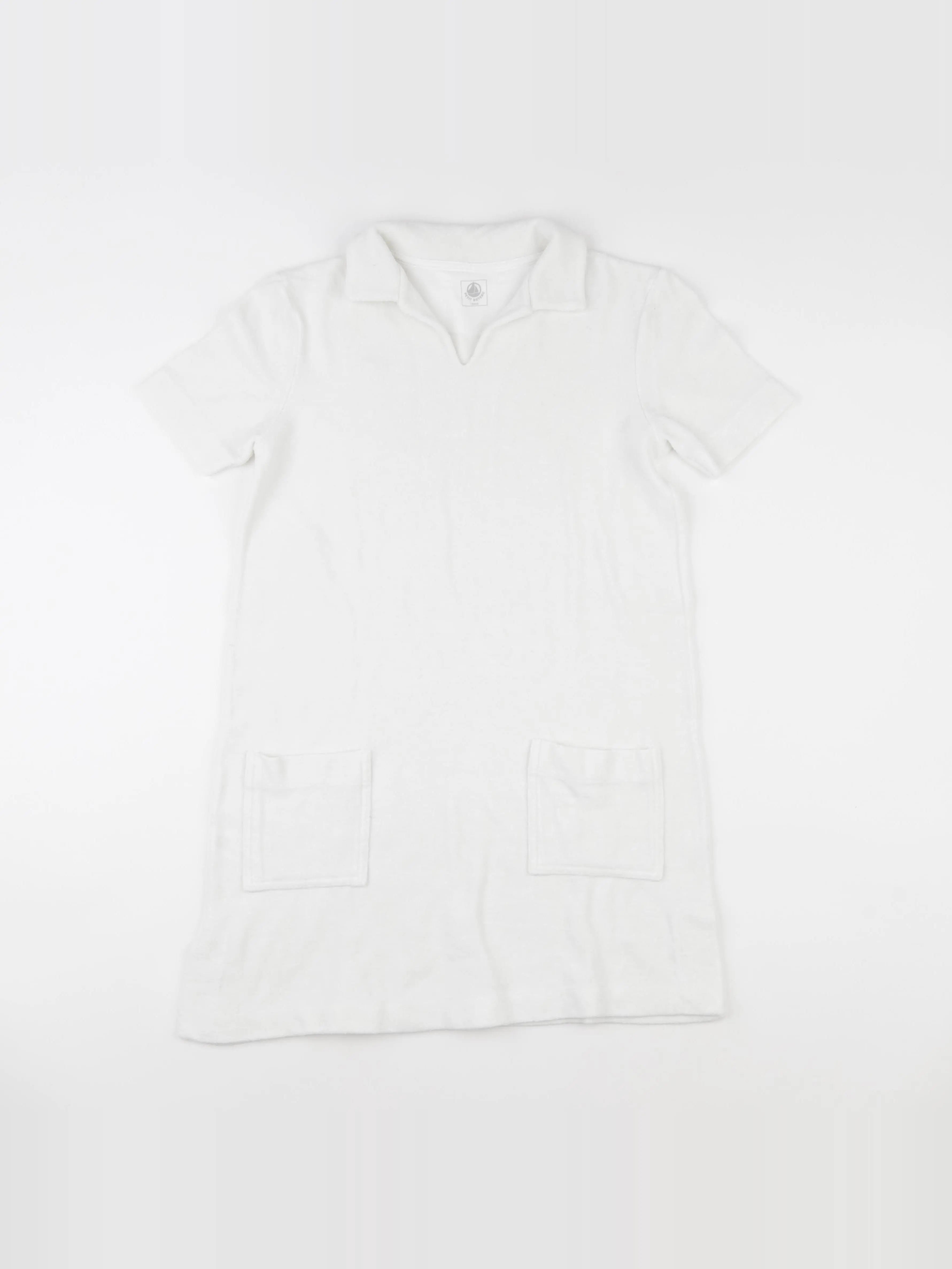 Petit Bateau - robe éponge blanc - 14 ans