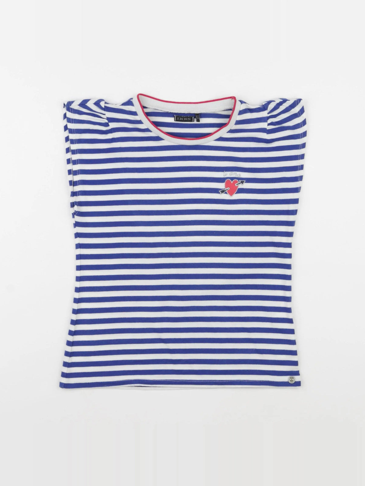 IKKS - tee-shirt blanc, bleu - 10 ans