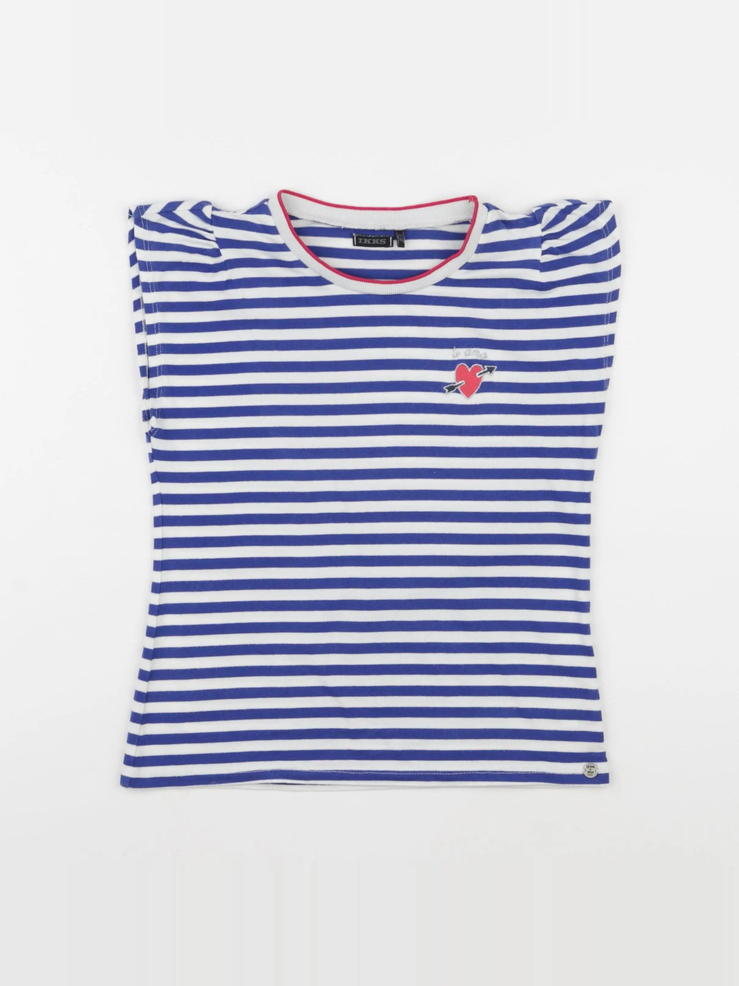IKKS - tee-shirt blanc, bleu - 10 ans