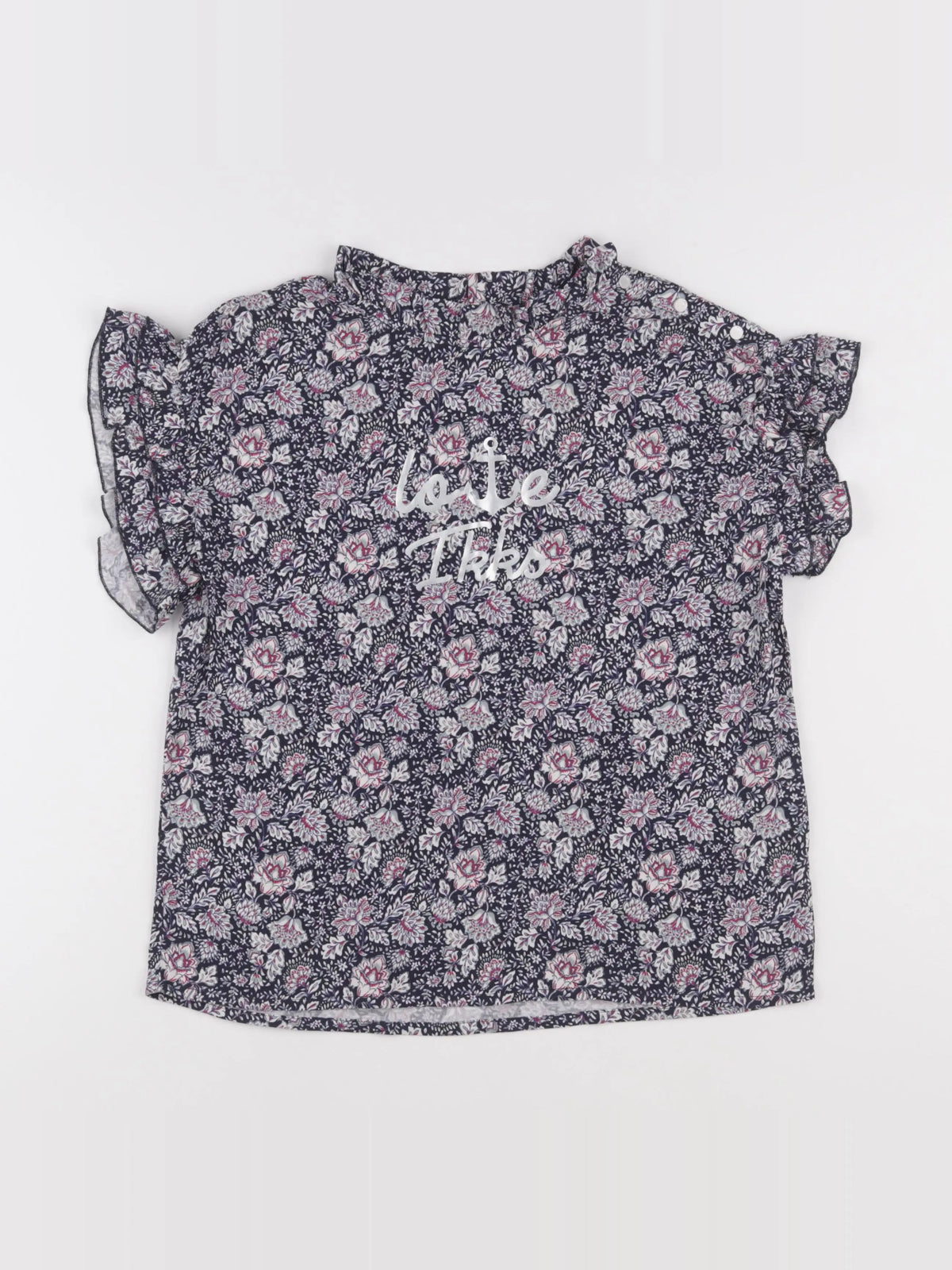 IKKS - blouse bleu, argent - 12 ans