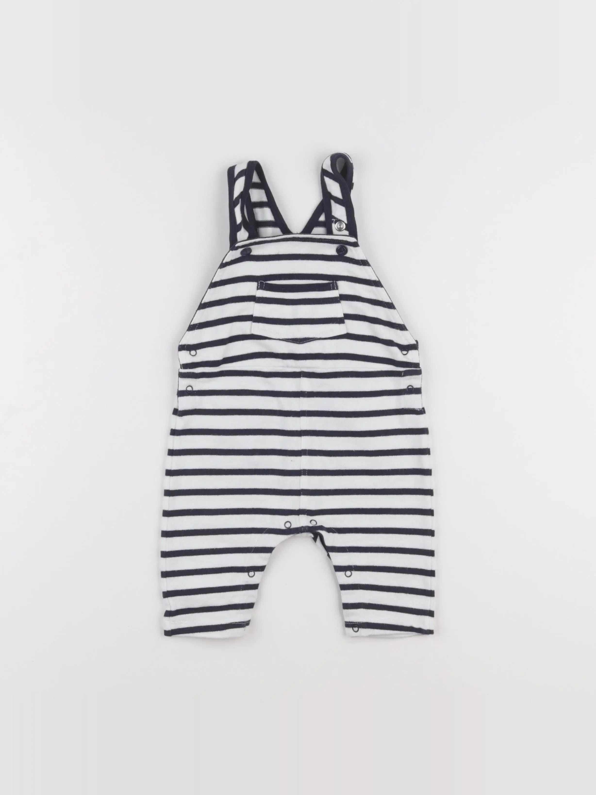 Petit Bateau - salopette blanc, bleu - 6 mois