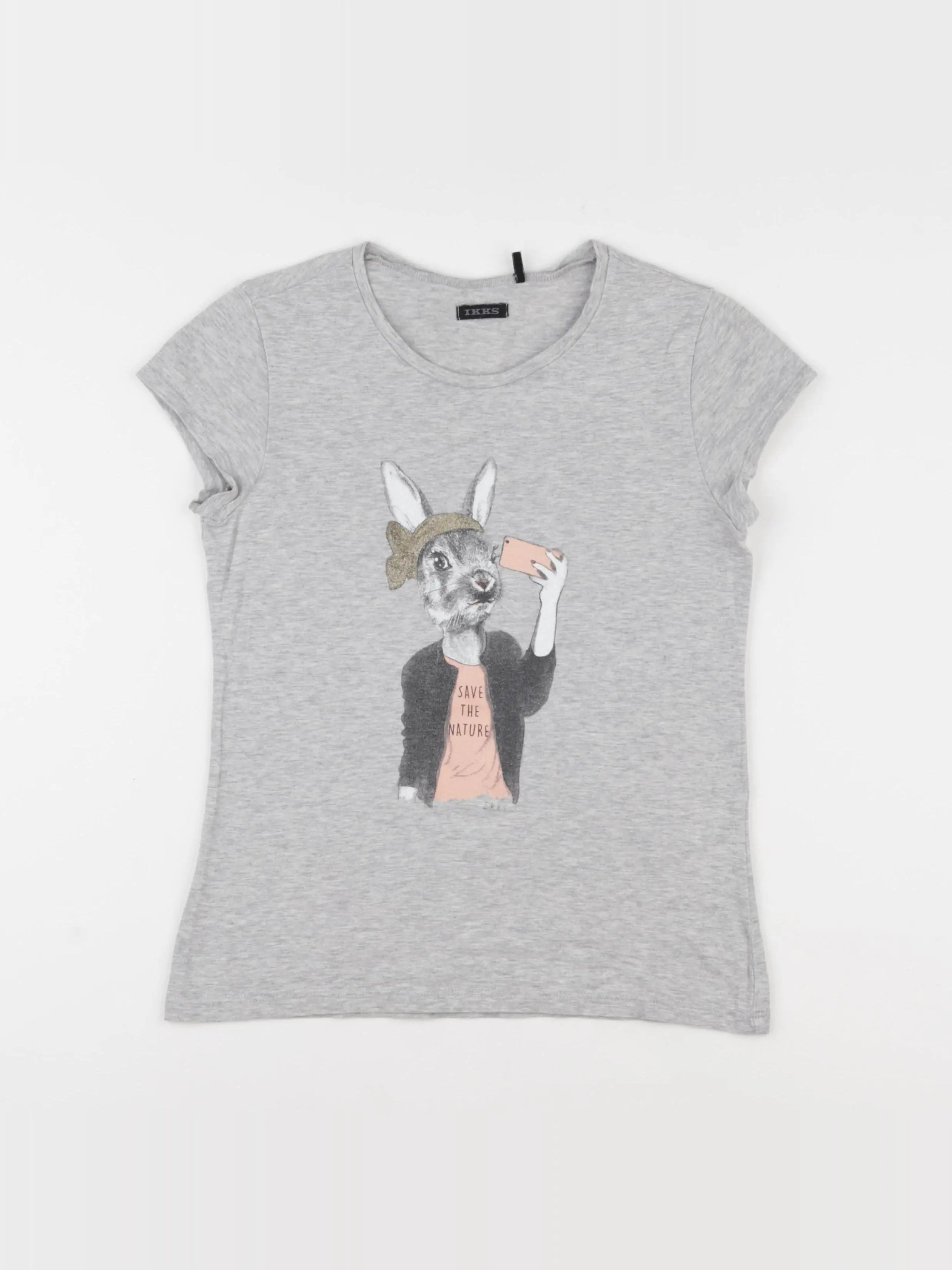 IKKS - tee-shirt gris - 10 ans
