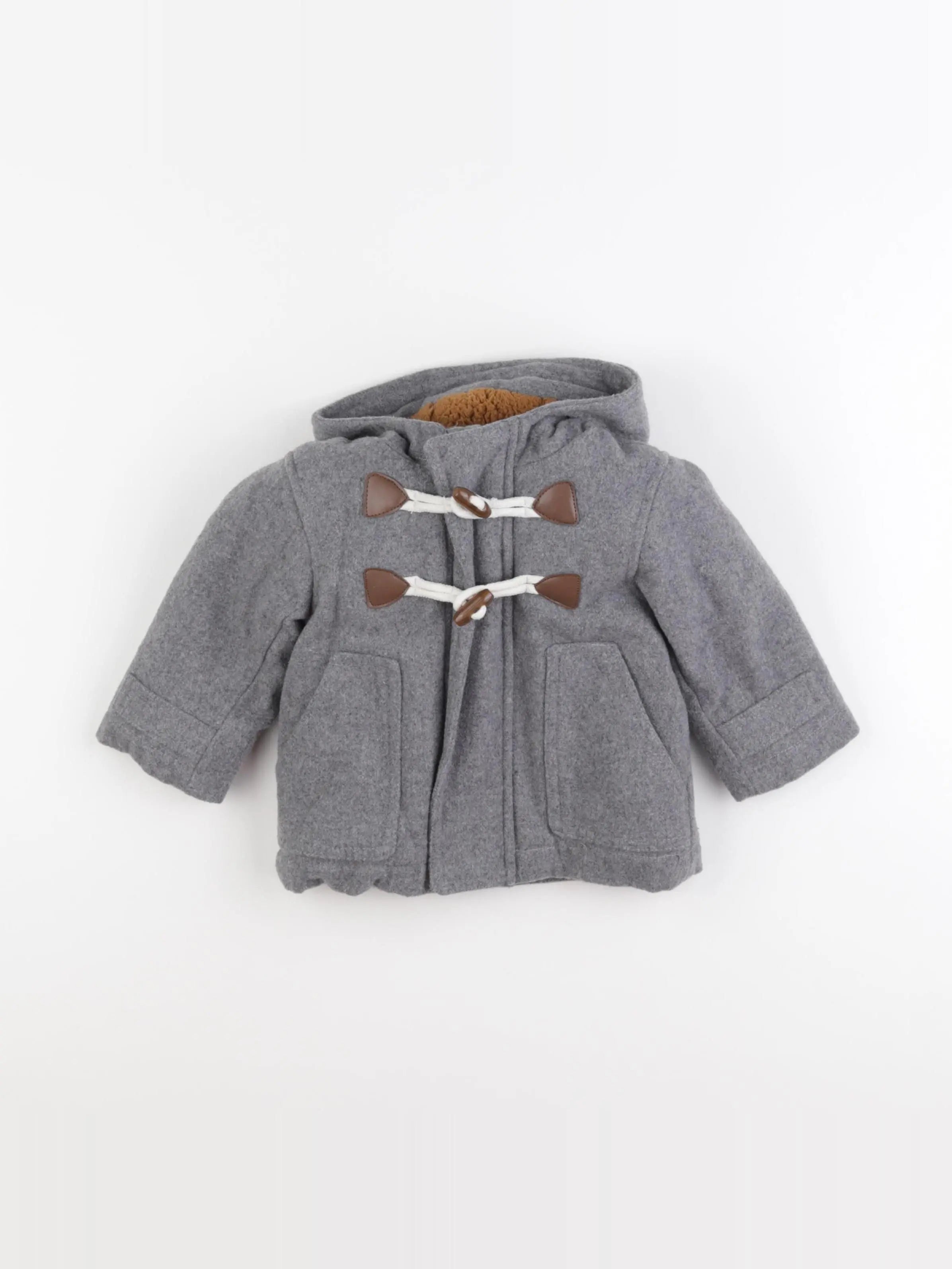 Vertbaudet - manteau gris - 9 mois