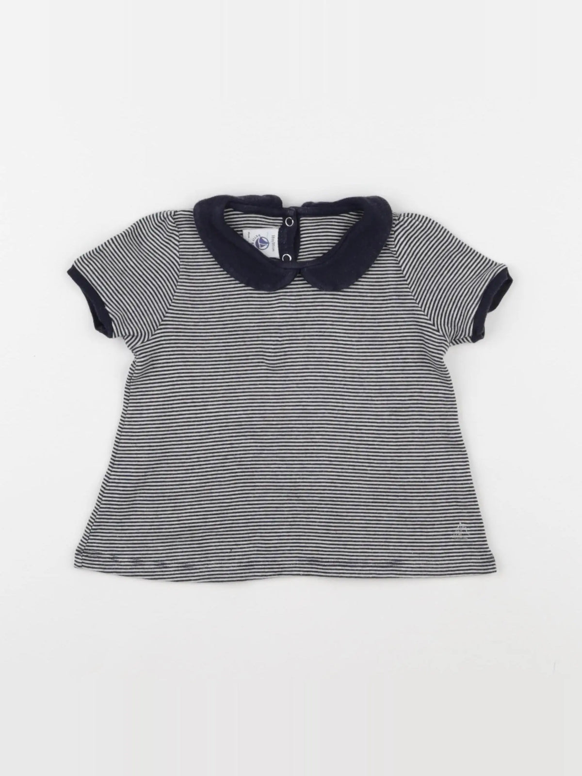 Petit Bateau - tee-shirt bleu, blanc - 18 mois