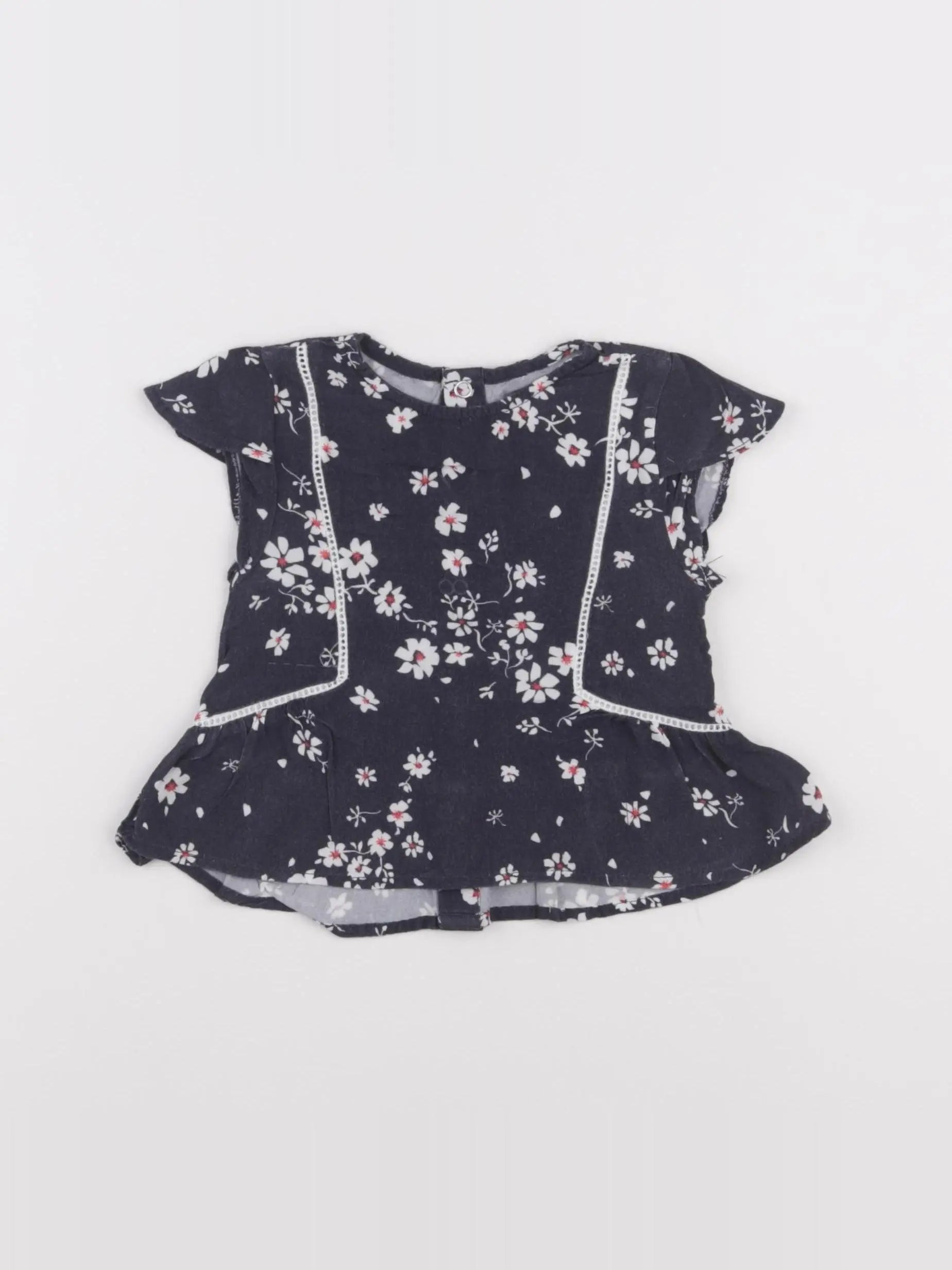 IKKS - blouse bleu - 12 mois