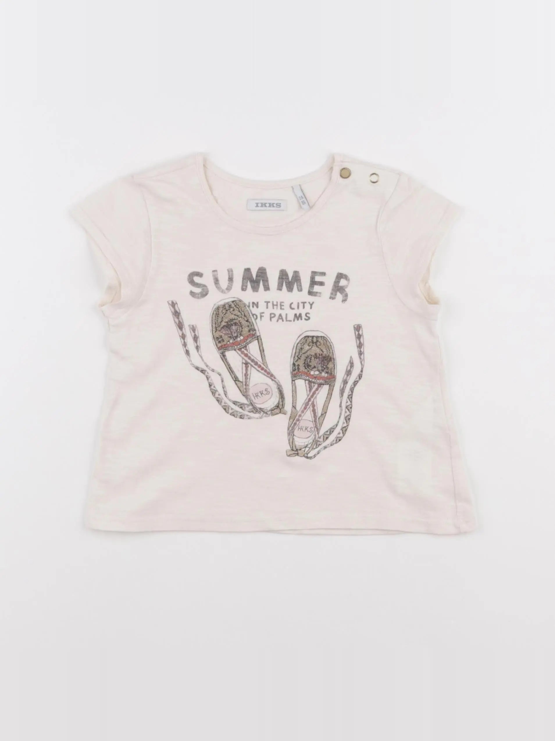 IKKS - tee-shirt beige - 2 ans