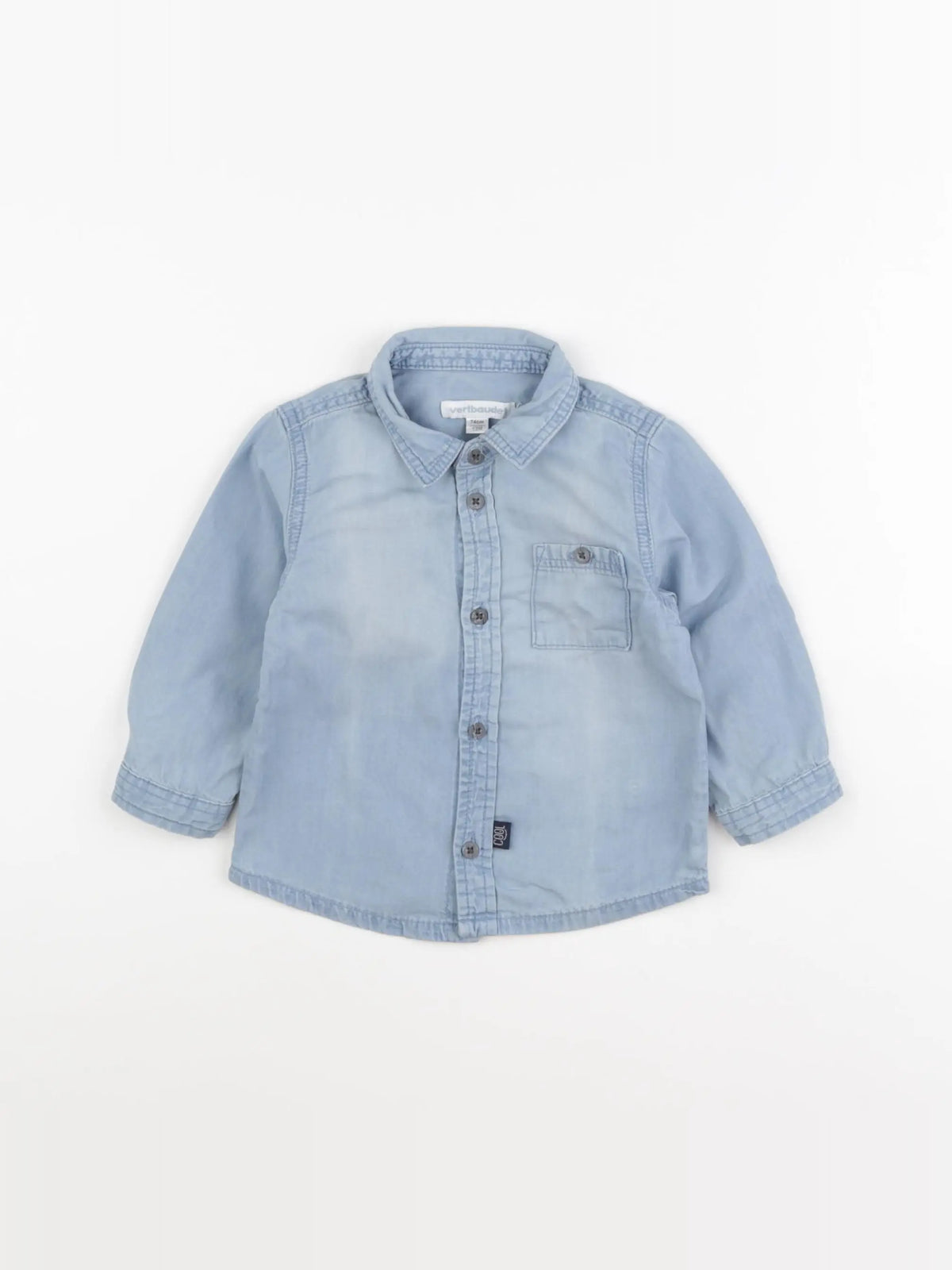 Vertbaudet - chemise bleu - 12 mois