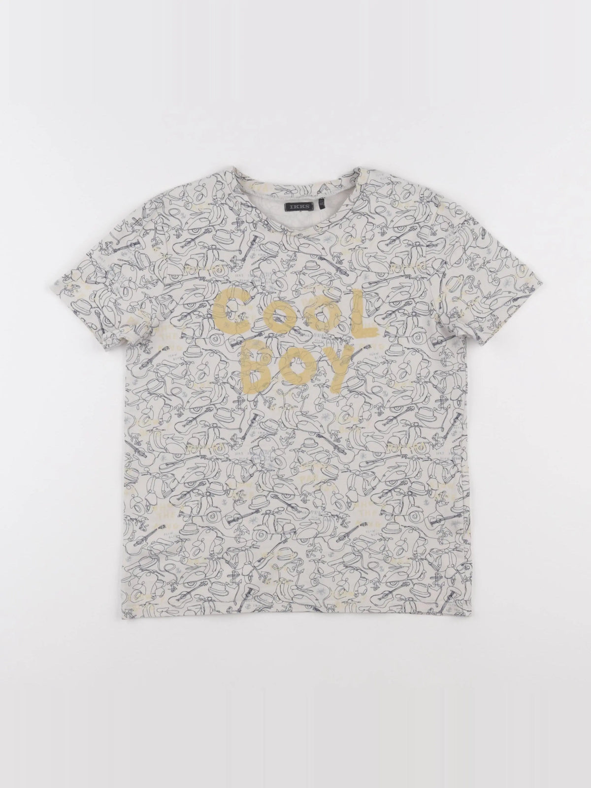 IKKS - tee-shirt bleu, beige - 10 ans