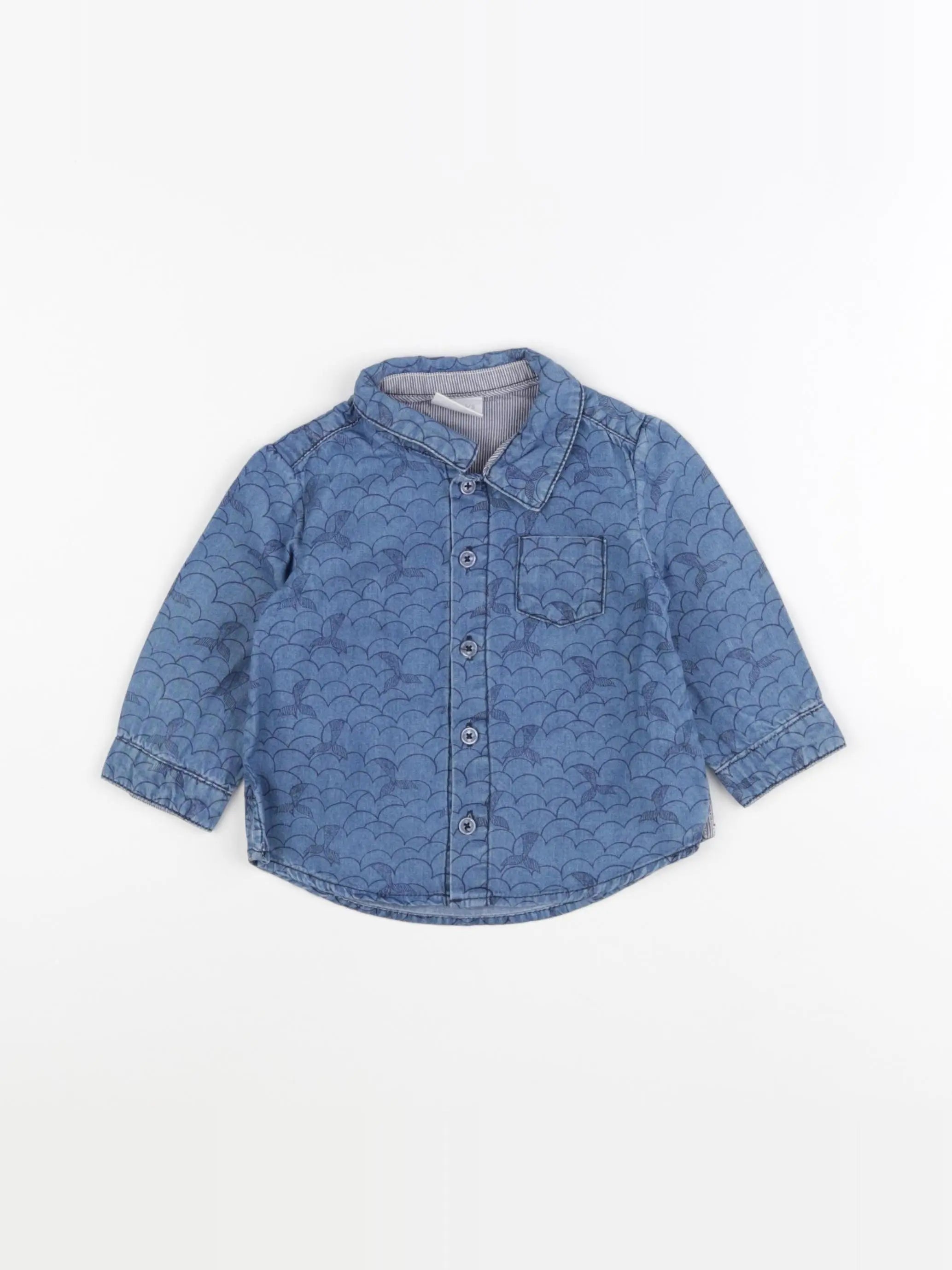 Natalys - chemise bleu - 6 mois