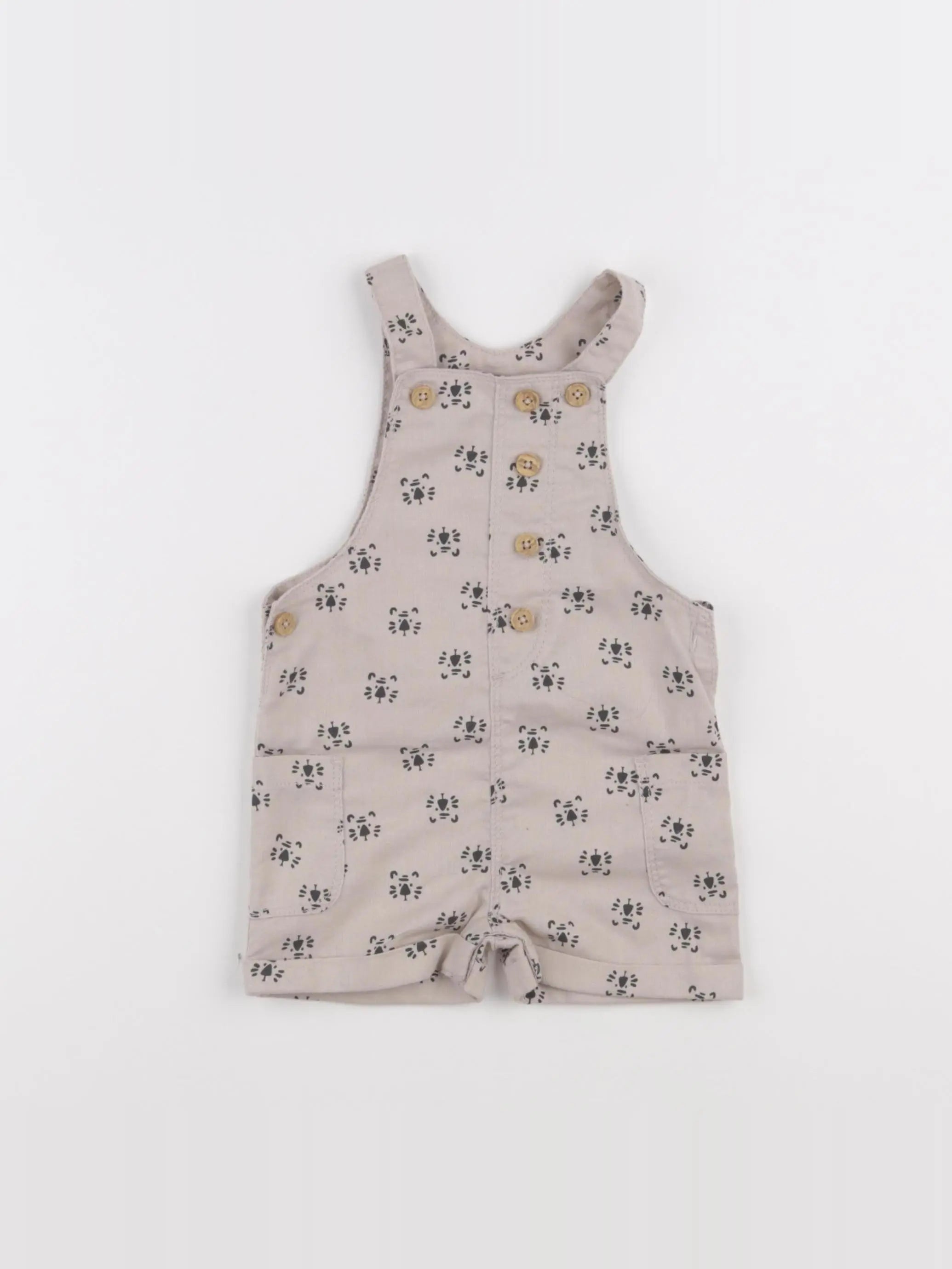 Vertbaudet - salopette beige - 12 mois