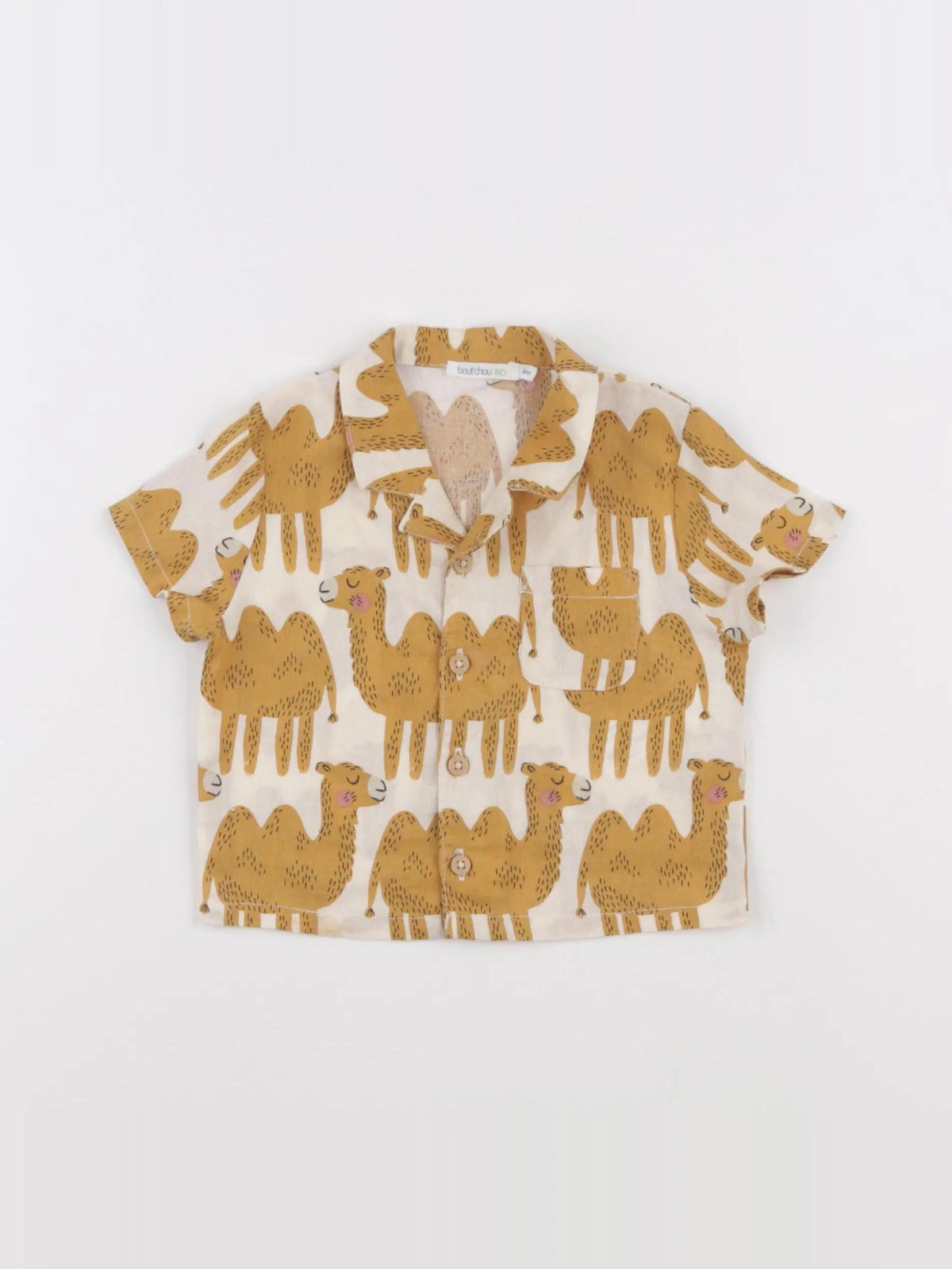 Boutchou - chemise beige, marron - 6 mois