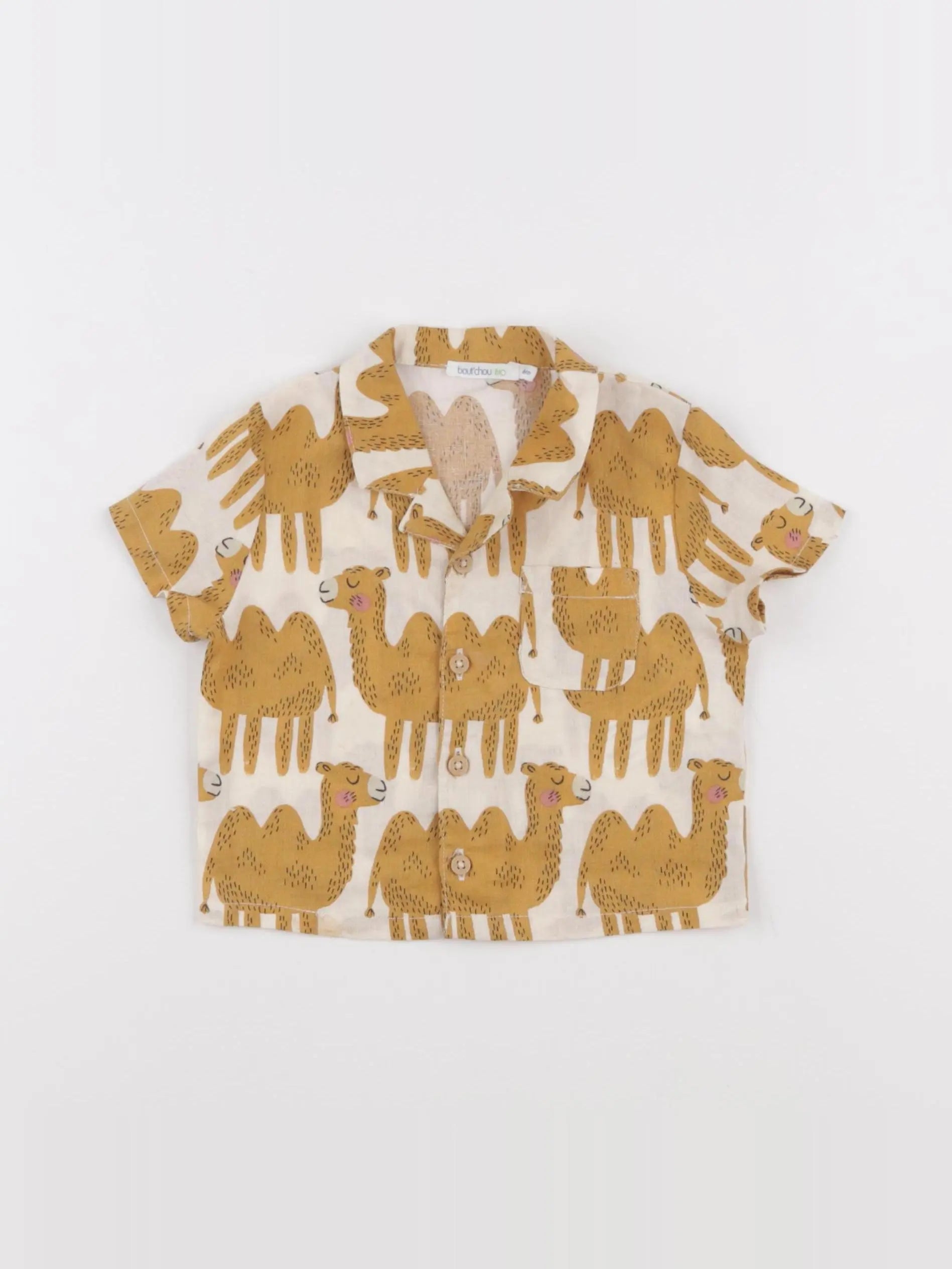 Boutchou - chemise beige, marron - 6 mois