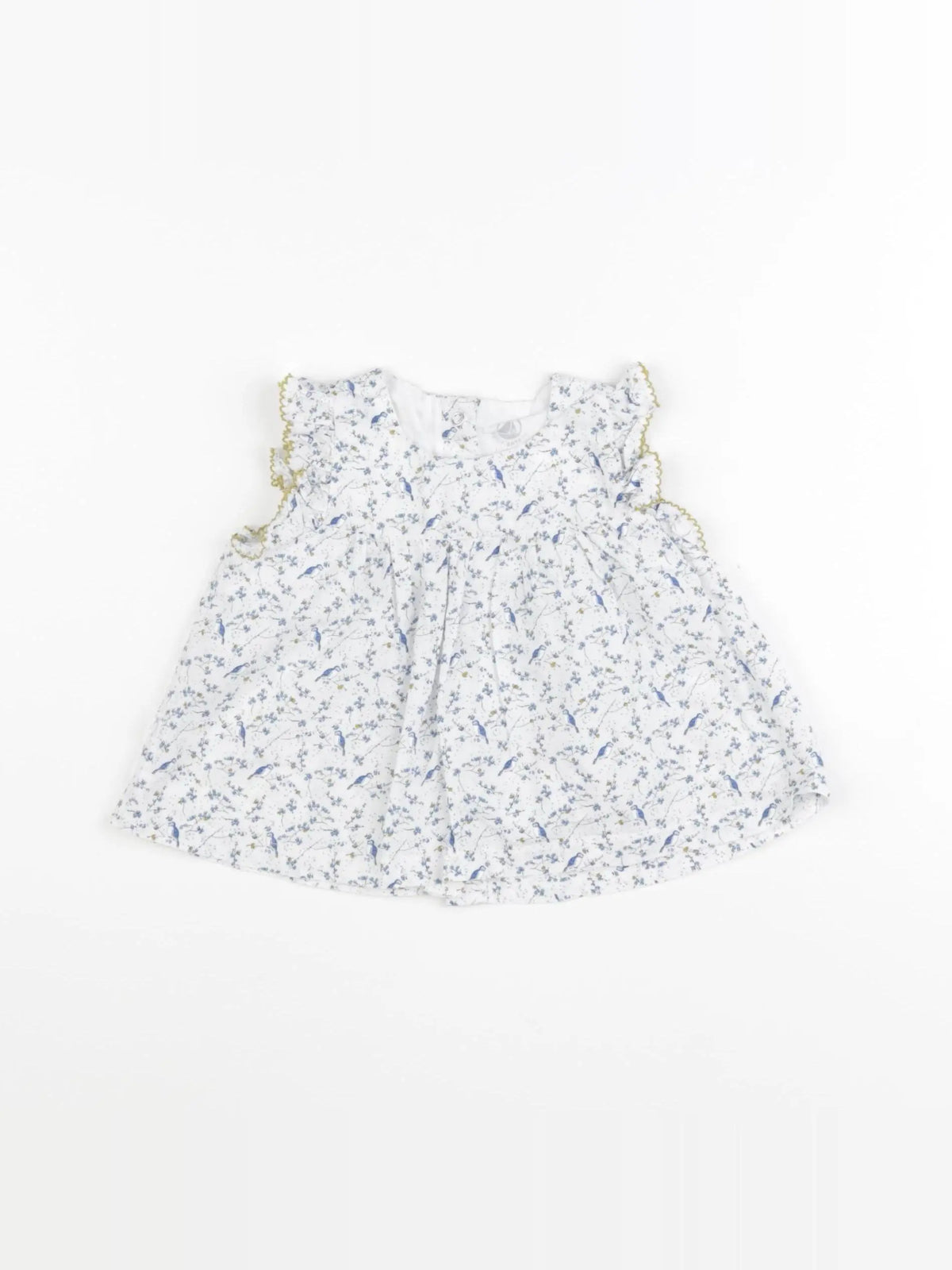 Petit Bateau - blouse bleu - 12 mois