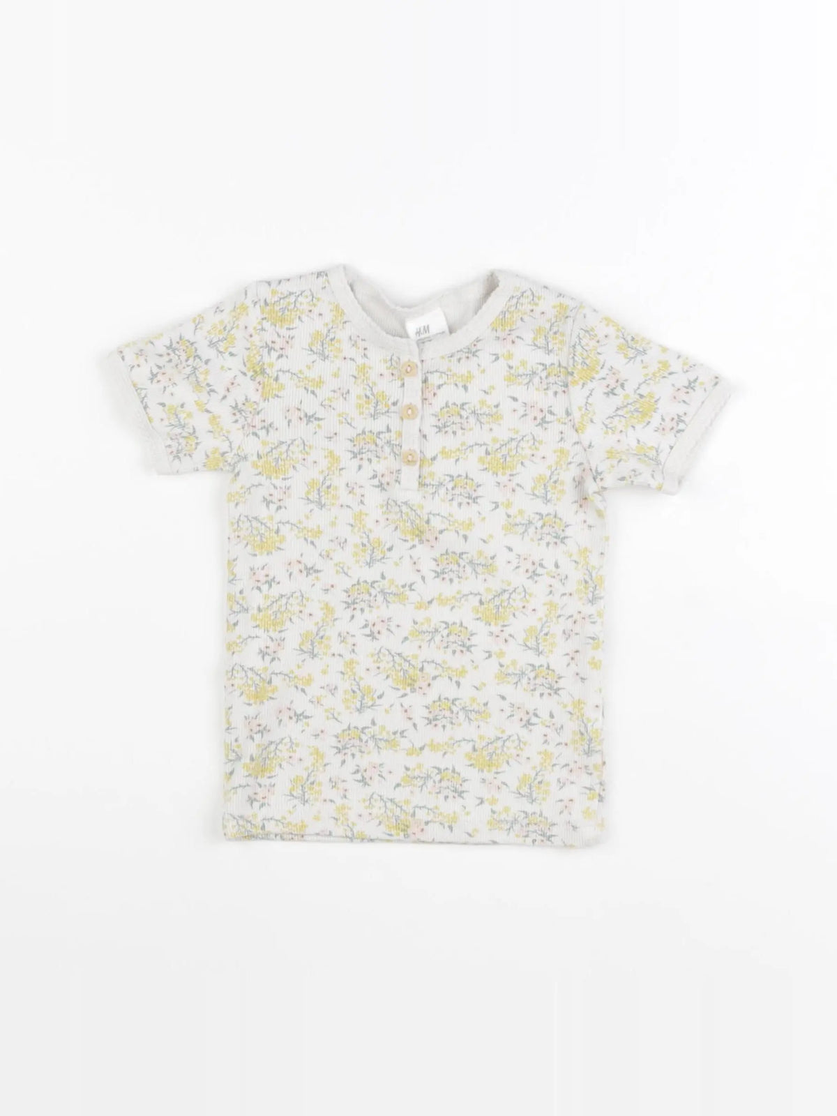 H&M - tee-shirt jaune - 9/12 mois