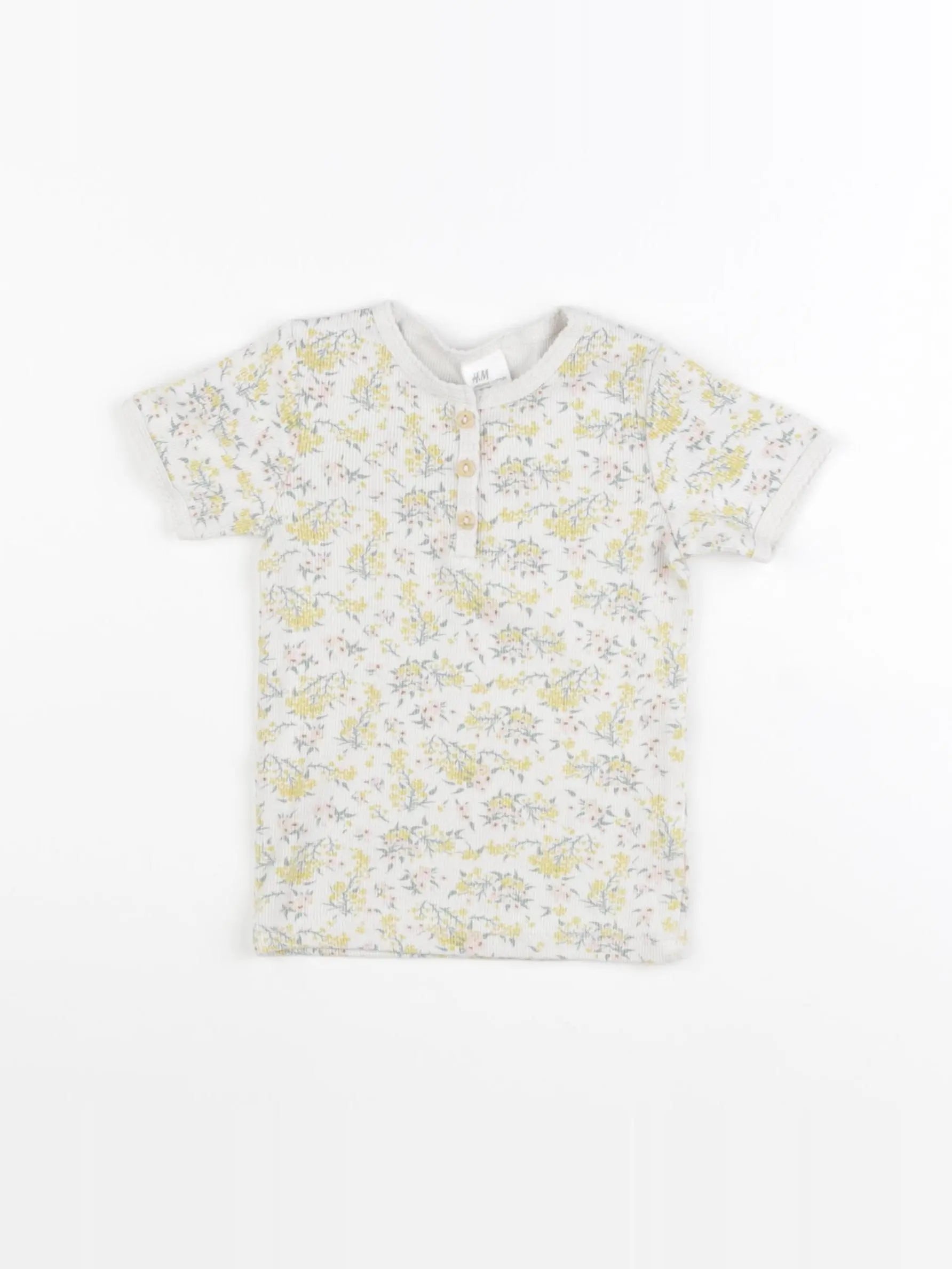 H&M - tee-shirt jaune - 9/12 mois