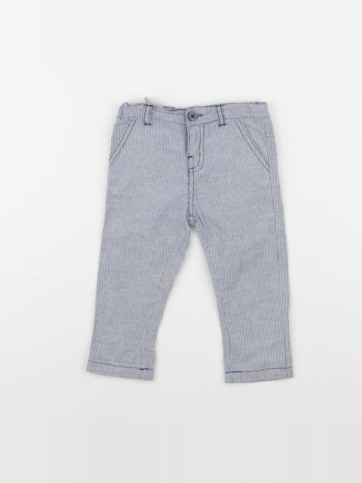 Vertbaudet - pantalon bleu - 12 mois
