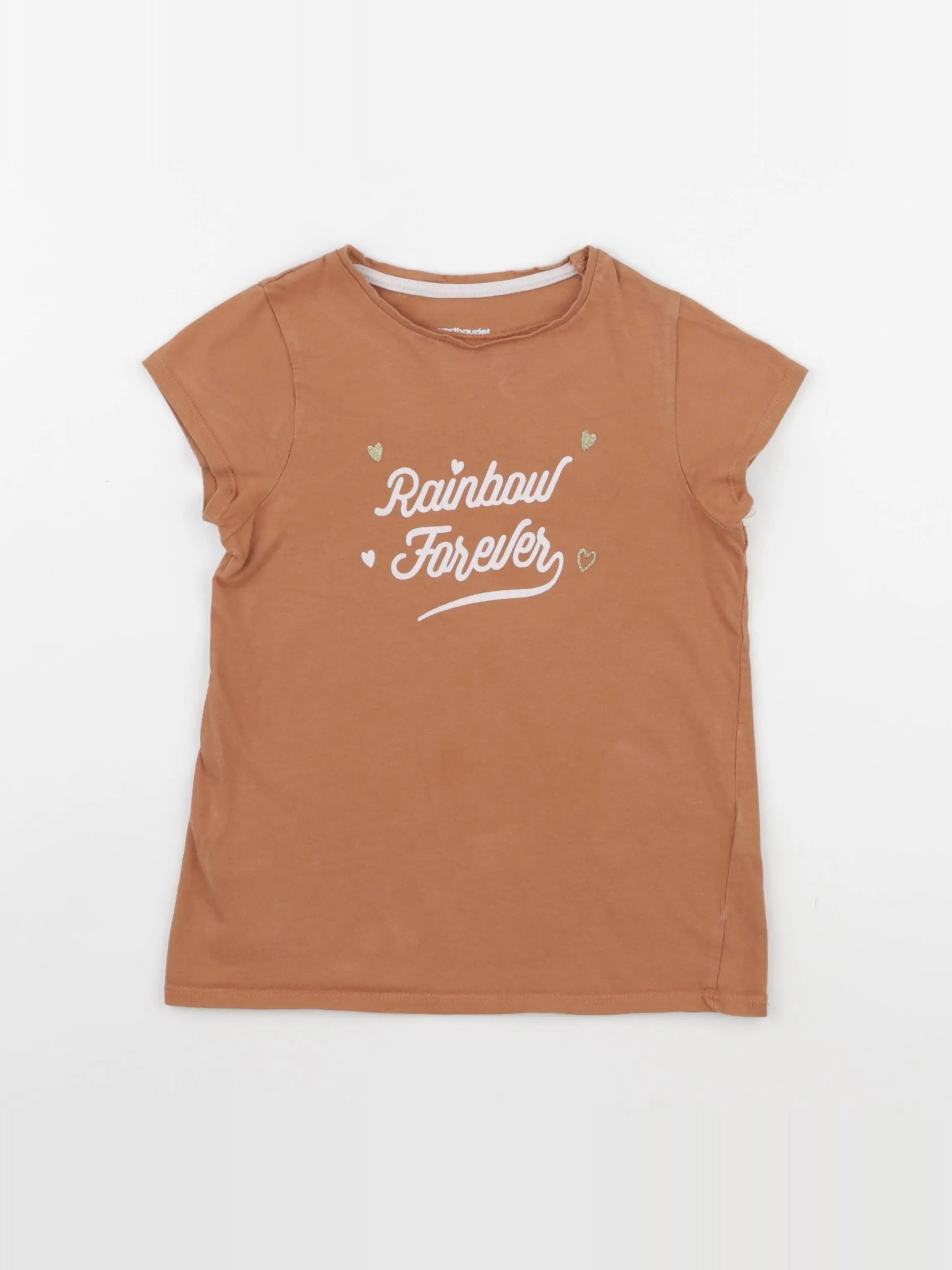 Vertbaudet - tee-shirt marron - 8 ans
