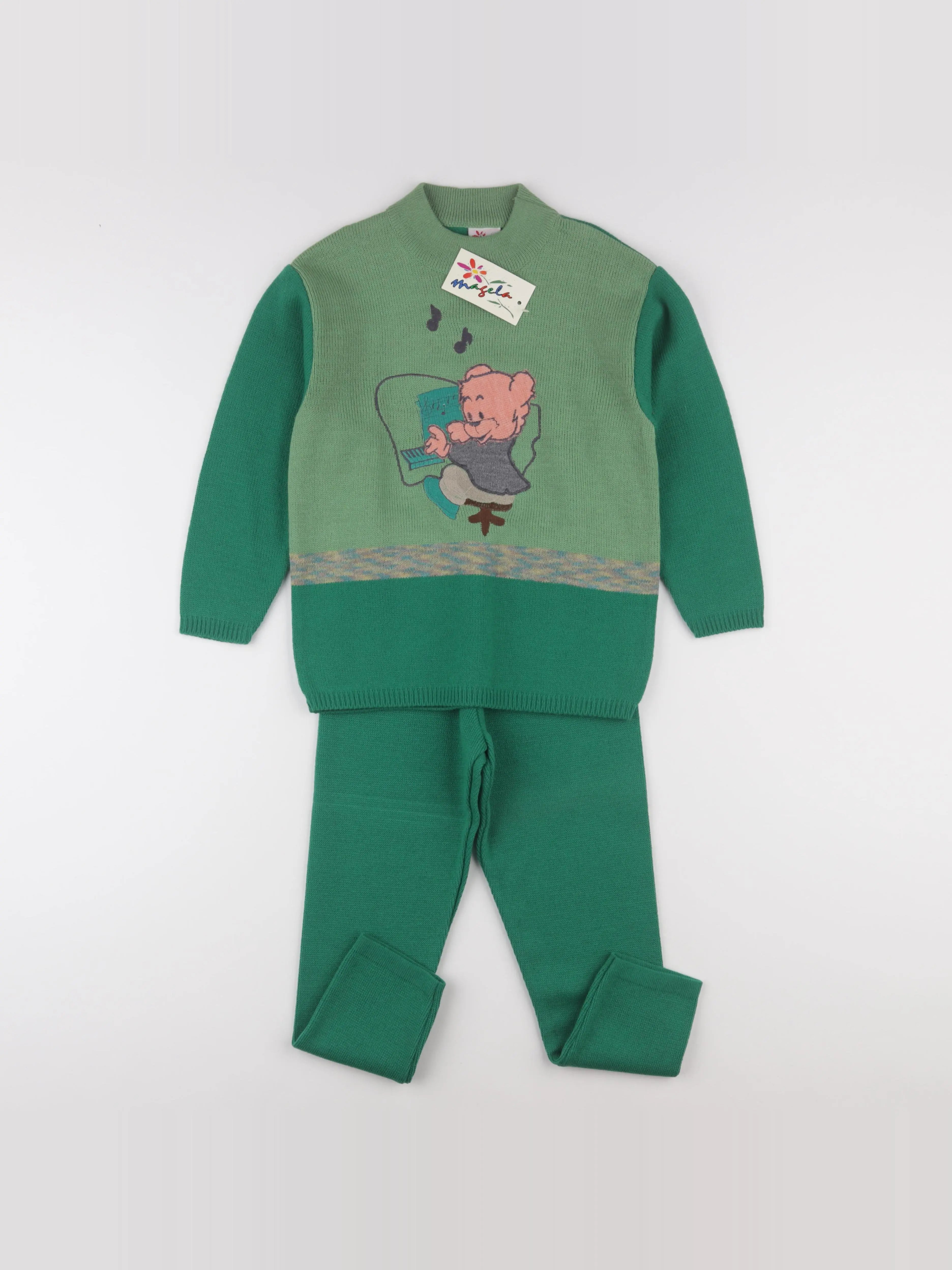 Vintage - ensemble vert - 8 ans