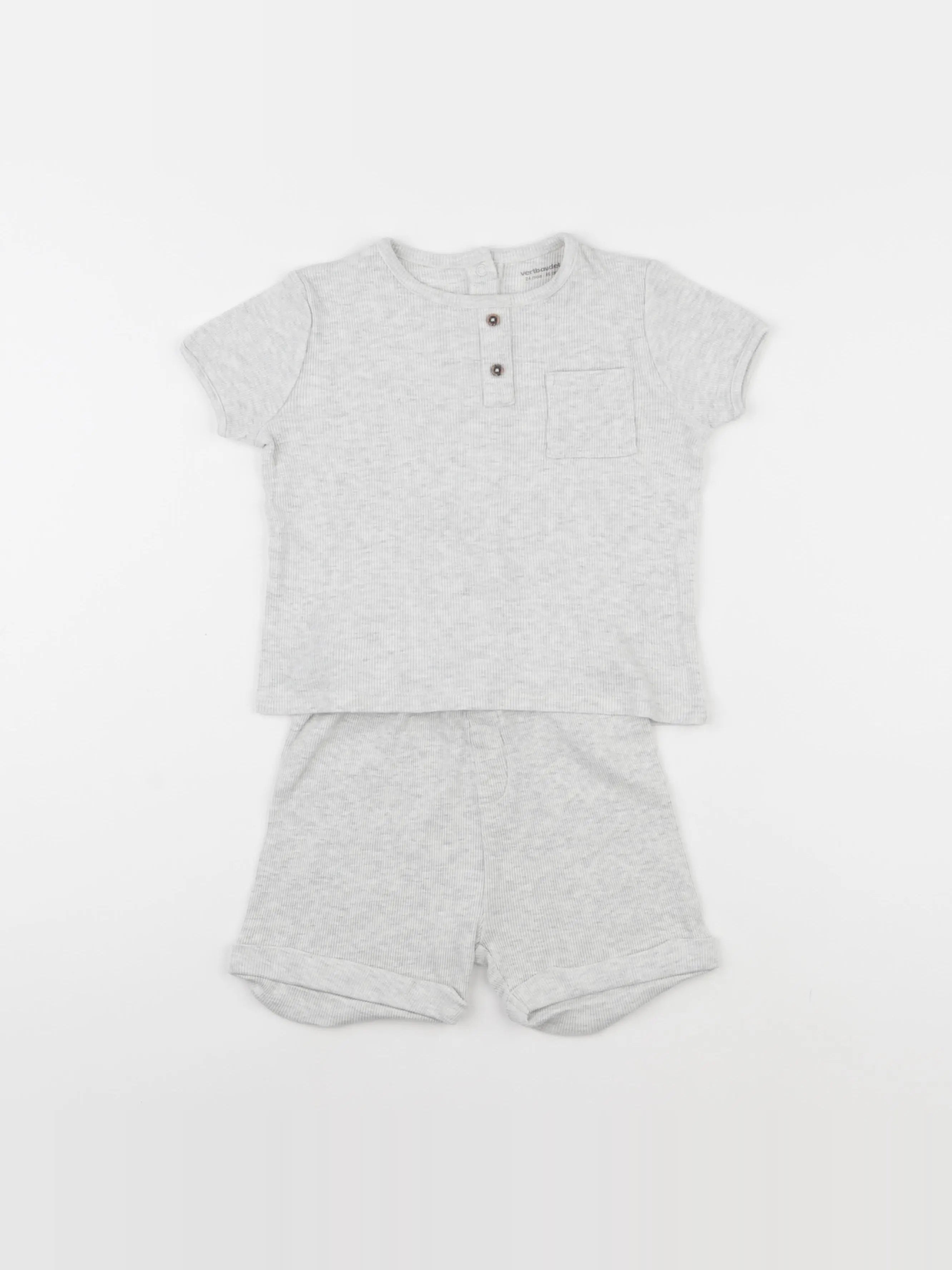 Vertbaudet - ensemble gris - 24 mois
