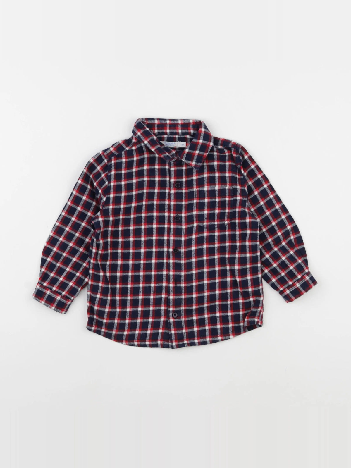 Boutchou - chemise bleu, rouge - 24 mois