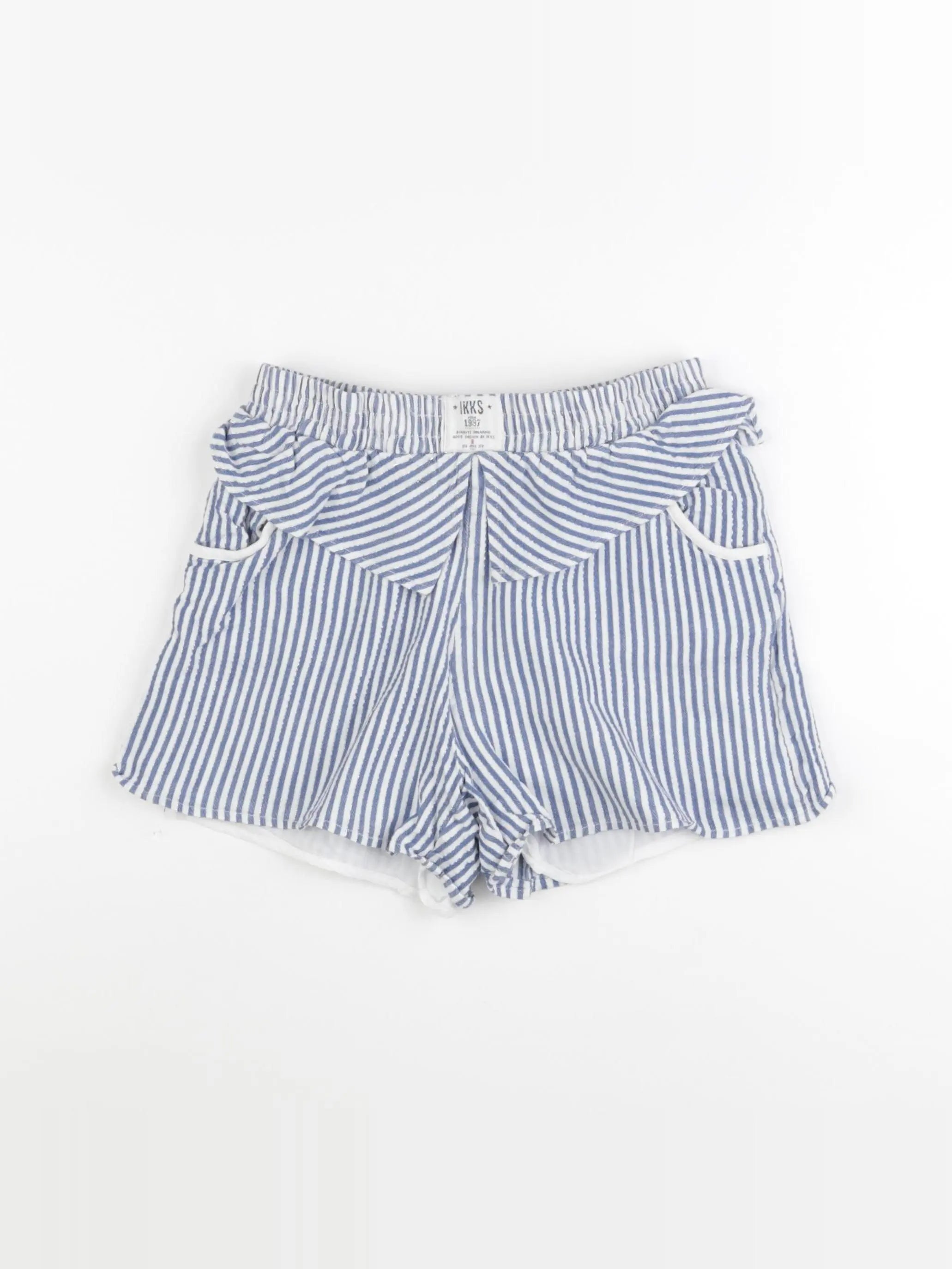 IKKS - short blanc, bleu - 10 ans