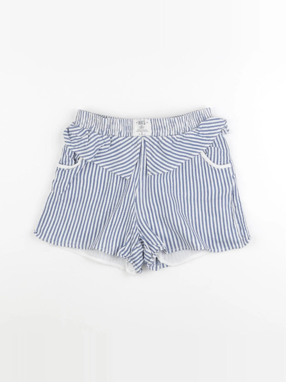 IKKS - short blanc, bleu - 10 ans