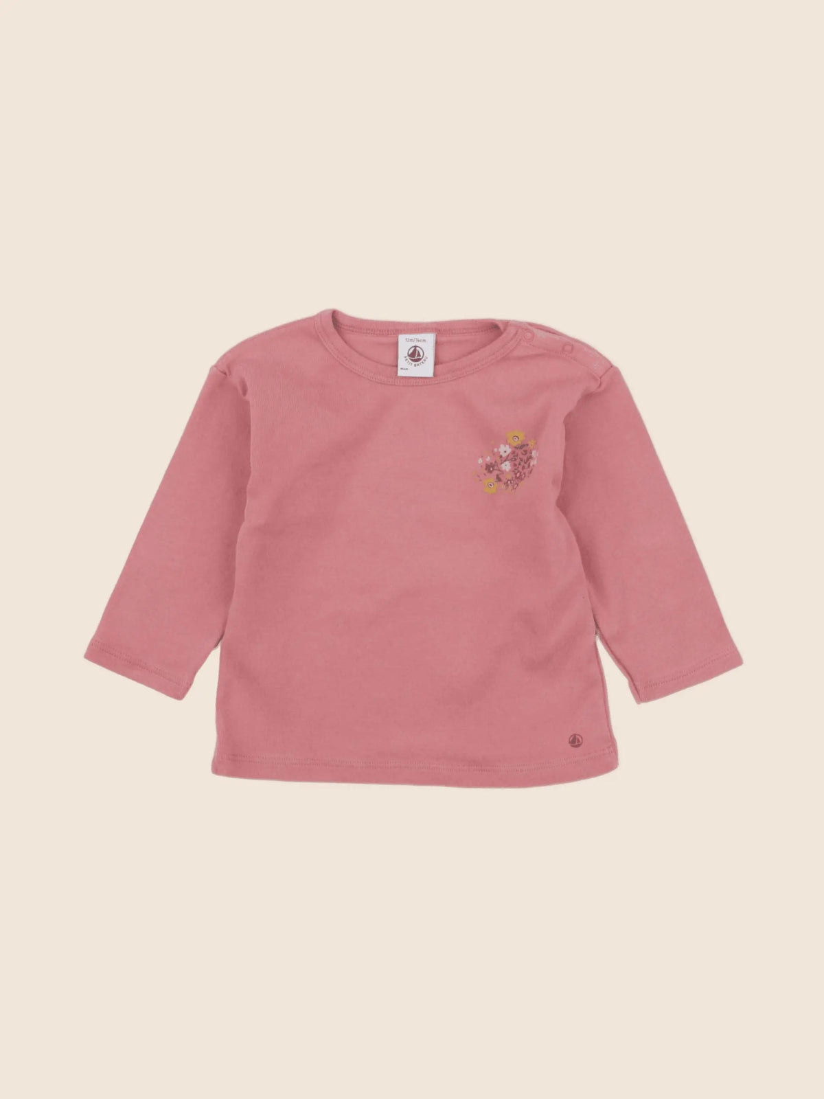 Petit Bateau - tee-shirt rose - 12 mois