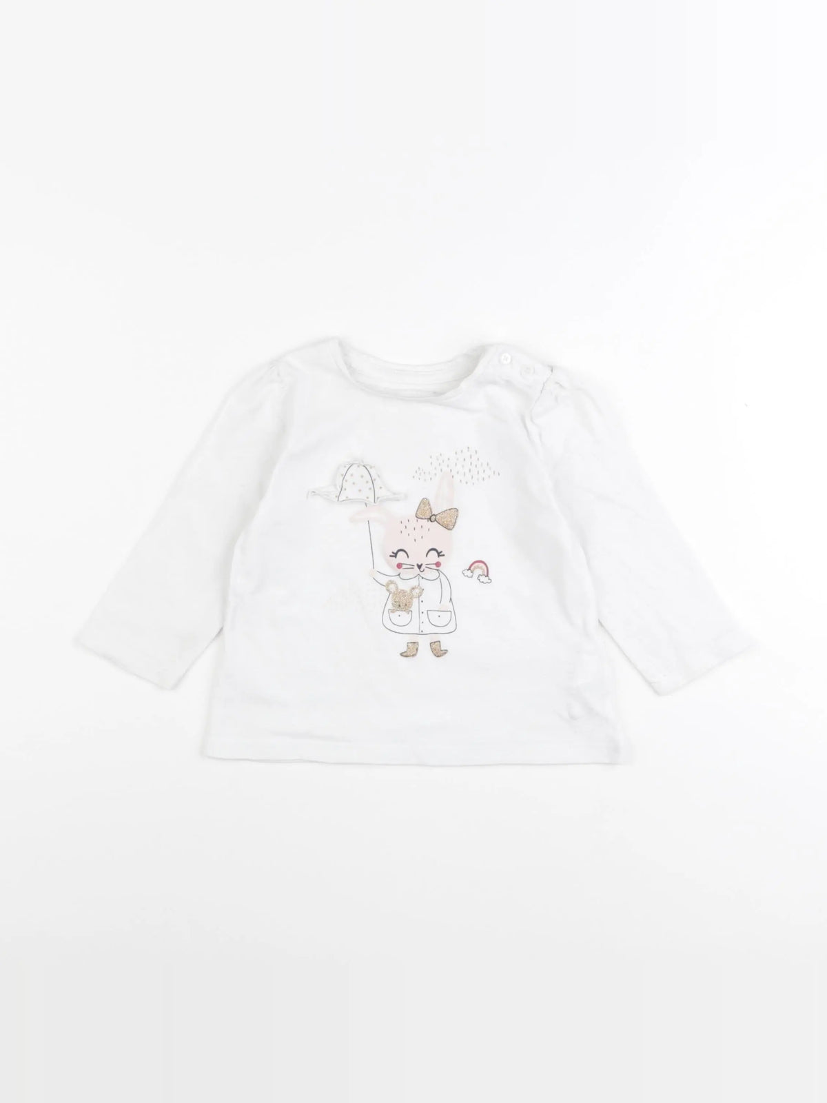 Vertbaudet - tee-shirt blanc - 12 mois