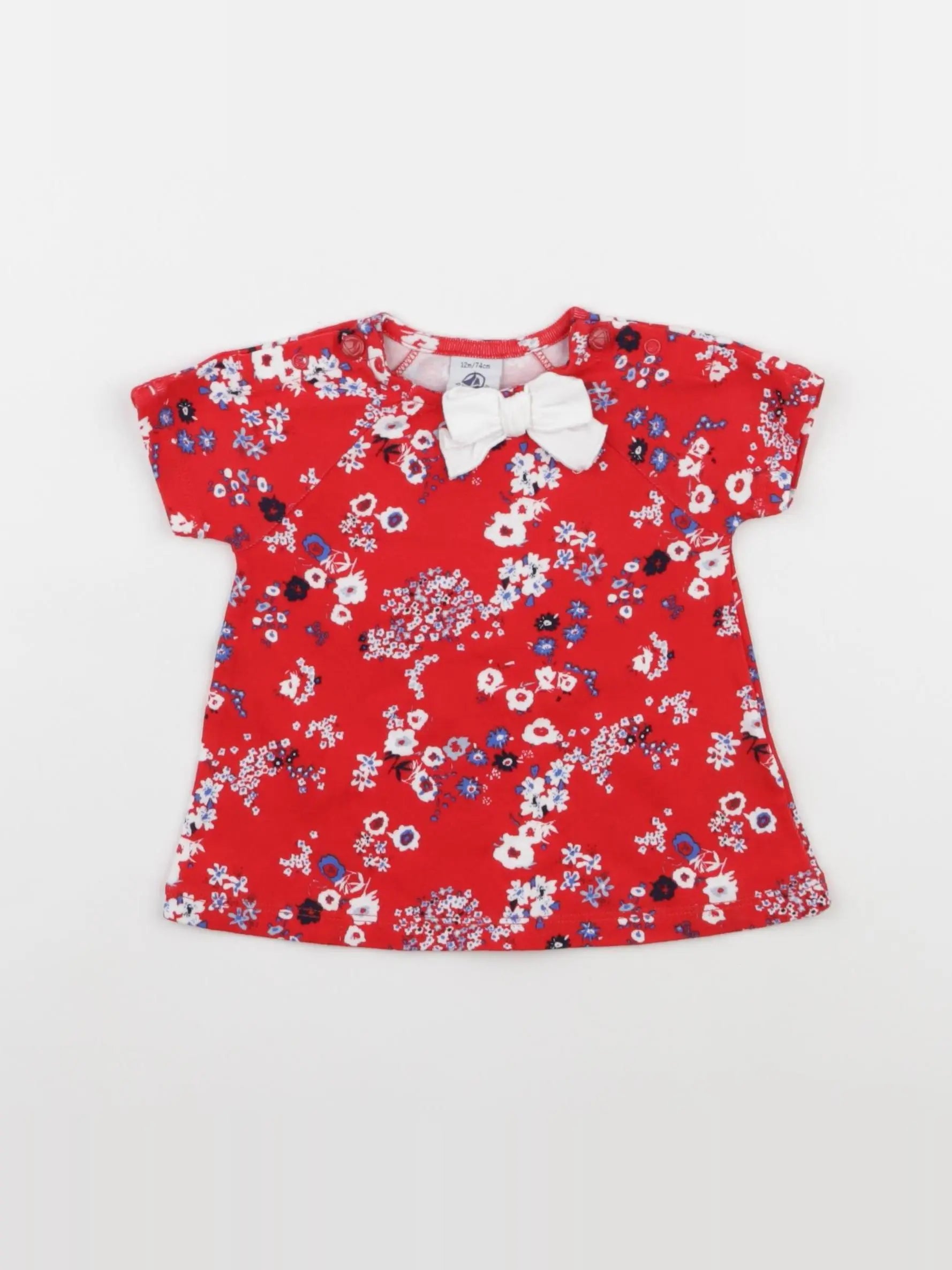 Petit Bateau - tee-shirt rouge - 12 mois